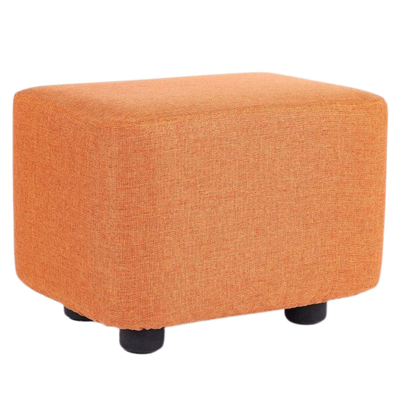 Pouf rectangulaire dehoussable et lavable en coton marron