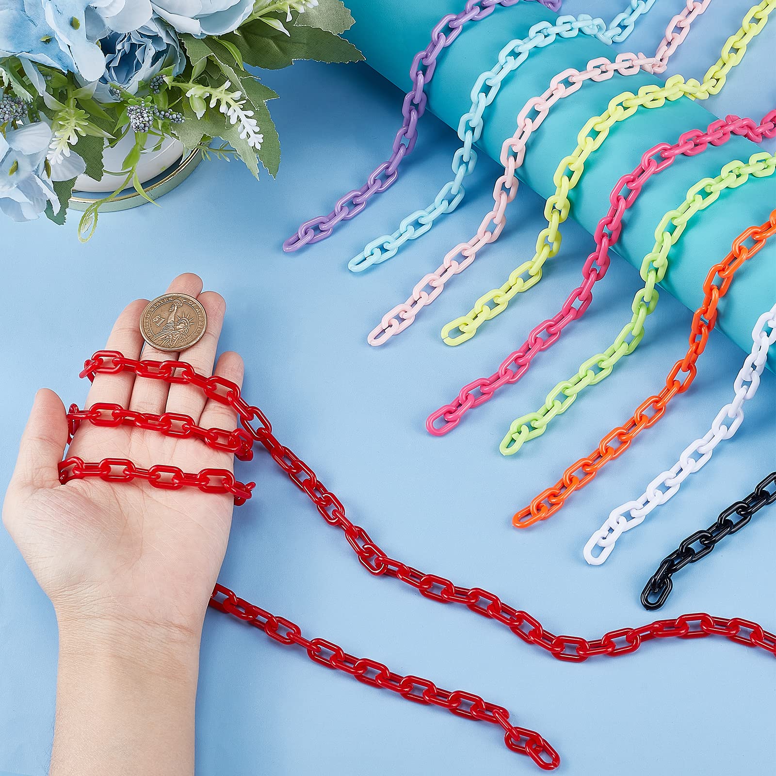 Amazon | PH PandaHall プラスチックチェーン チェーンリング 10本入り