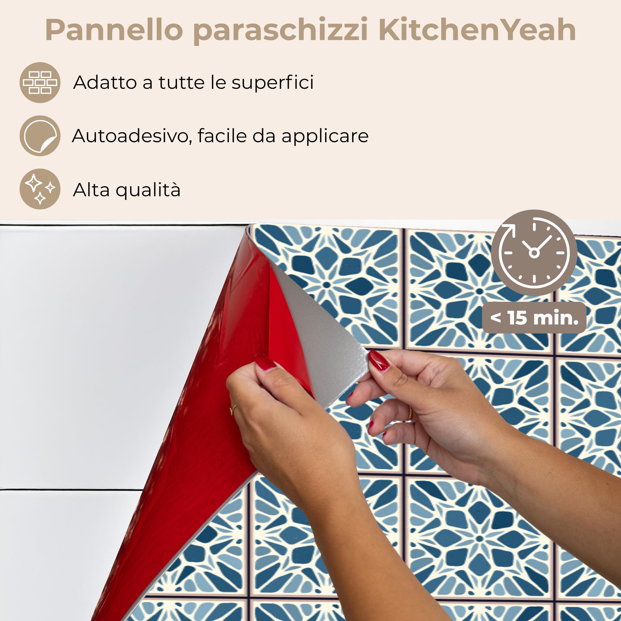 KitchenYeah© Paraschizzi Cucina Adesivo 60x250 cm Pannello Parete per Paraspruzzi Adesivi Muro Piastrelle - Vintage - Motivi