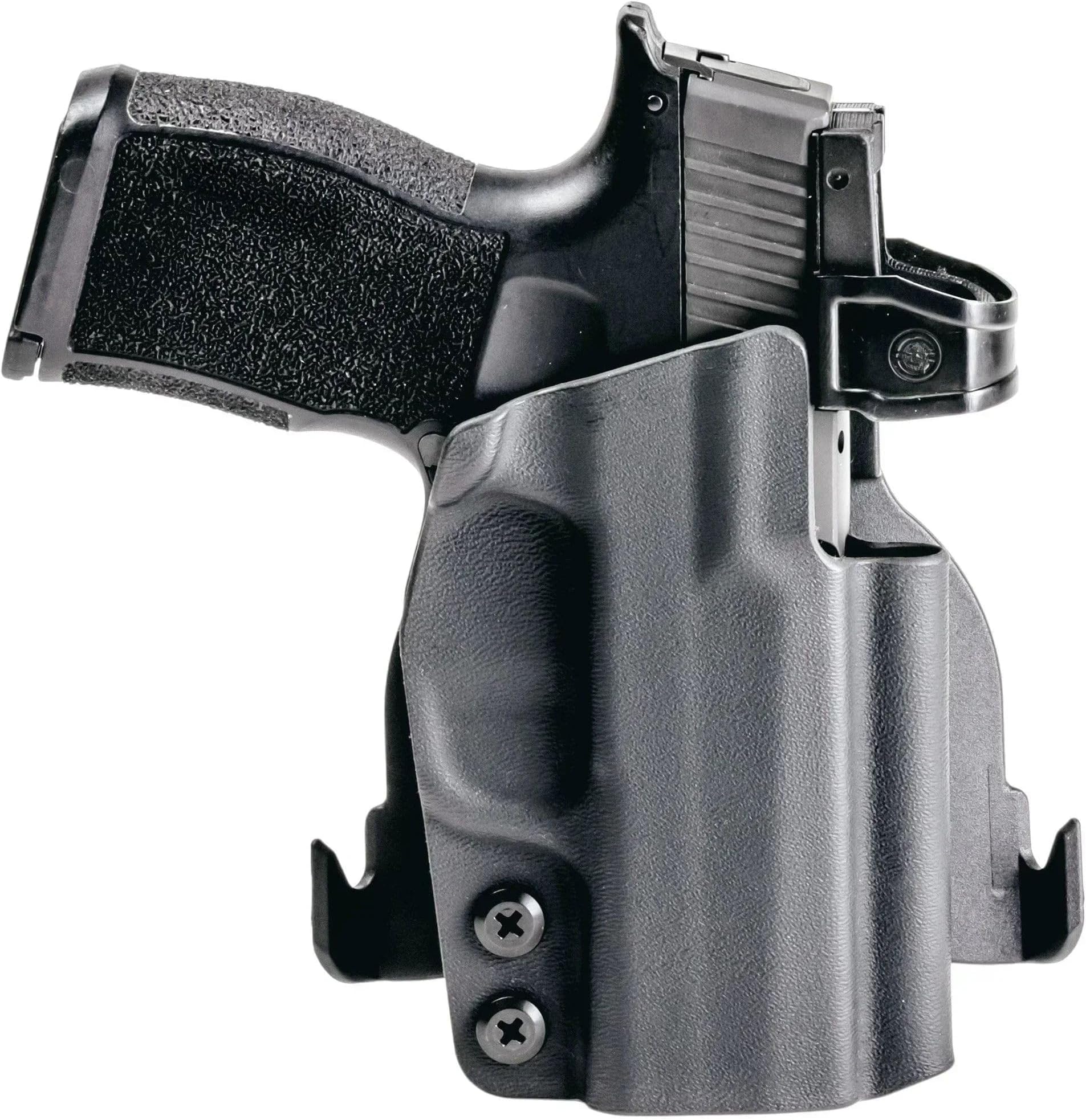 Rounded OWB Paddle Holster - Outside Waistband Carry, American Made, Concealment Express, Black Kydex, Optics Ready, Fits: