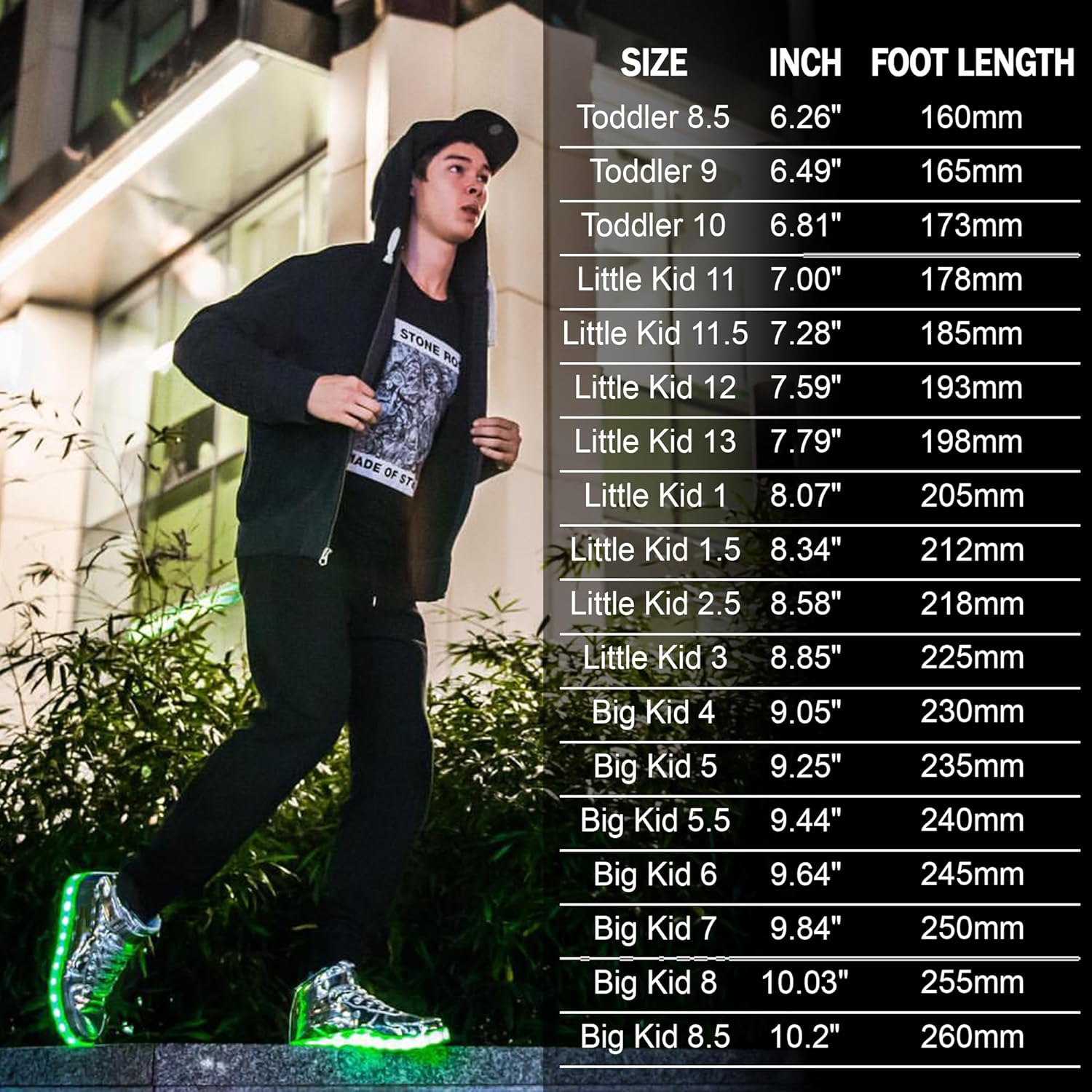 IGxx LED Light Up Shoes for Kids High Top Sneakers Lights Shoes for Boys Girls Unisex USB Charging Flashing Luminous - Image 6