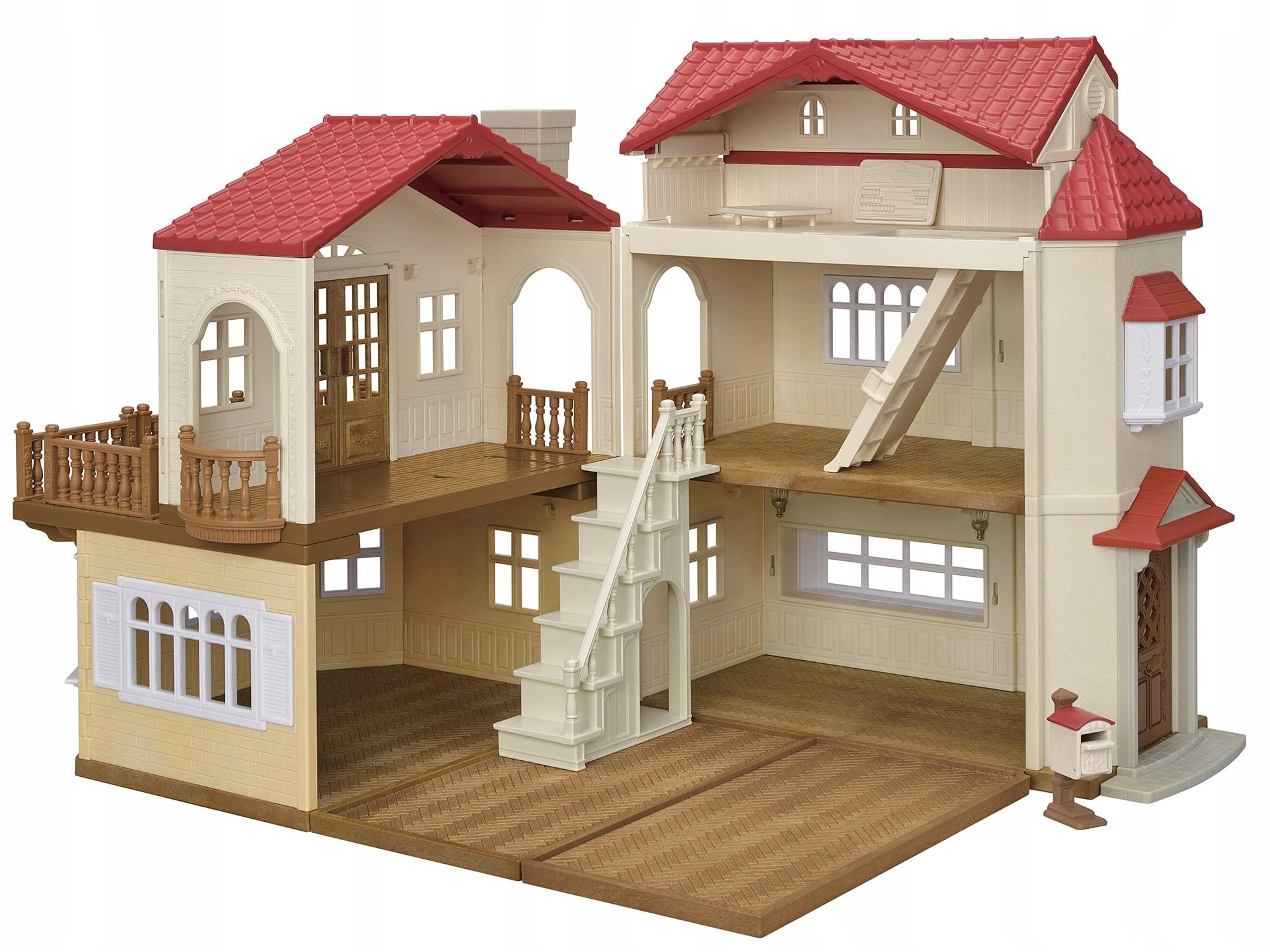 Sylvanian Families - La grande maison éclairée et sa pièce secrète - Maison avec + 10 accessoires - Plongez dans l'univers de la famille Sylvanian - Figurines miniatures - Jouet enfant 3 ans - 5716