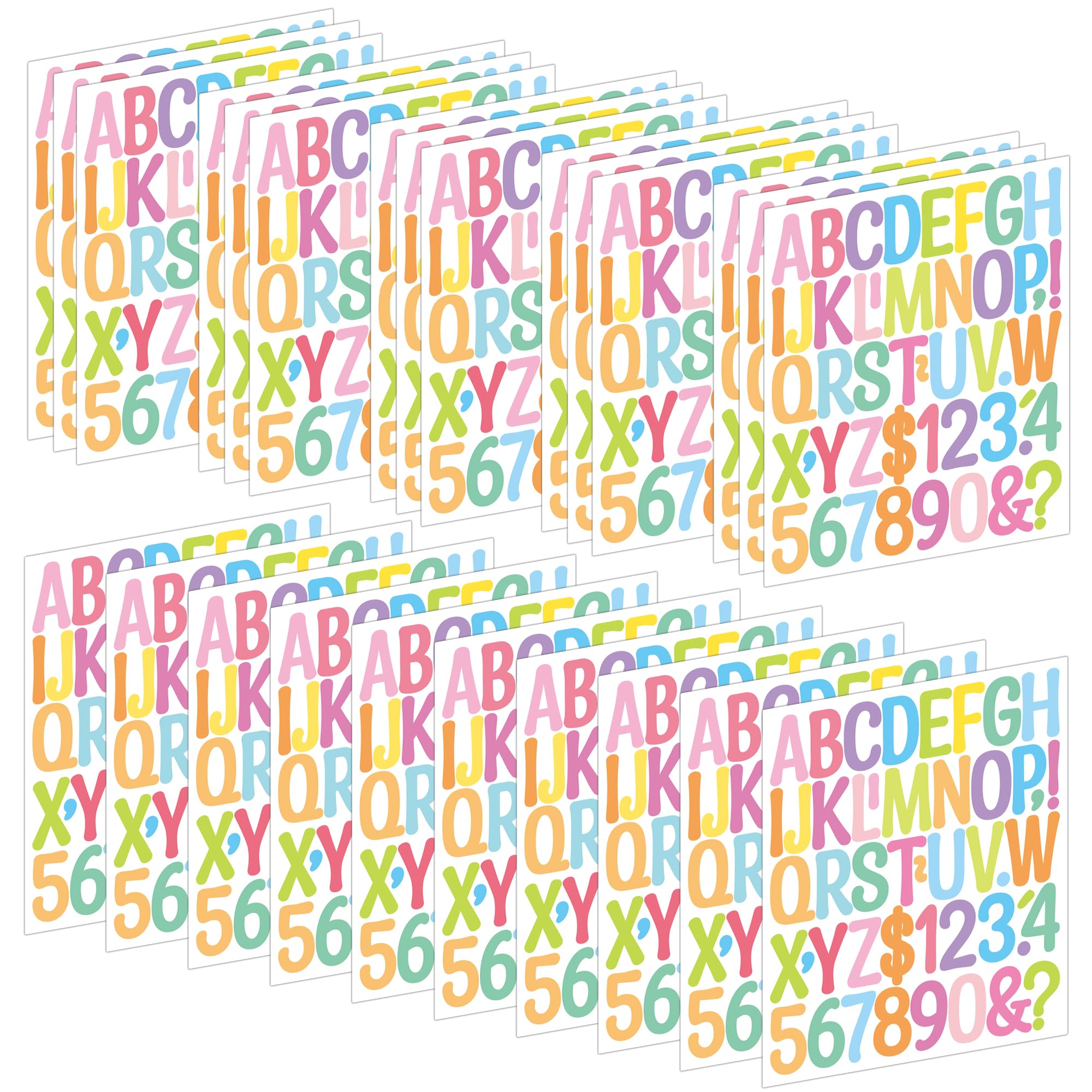 25 arkuszy naklejek z literami, duże, 1175 szt. naklejek z cyframi alfabetu, samoprzylepne, wodoodporne, winylowe naklejki do scrapbookingu, skrzynki pocztowej, butelek na wodę, kubków, listów