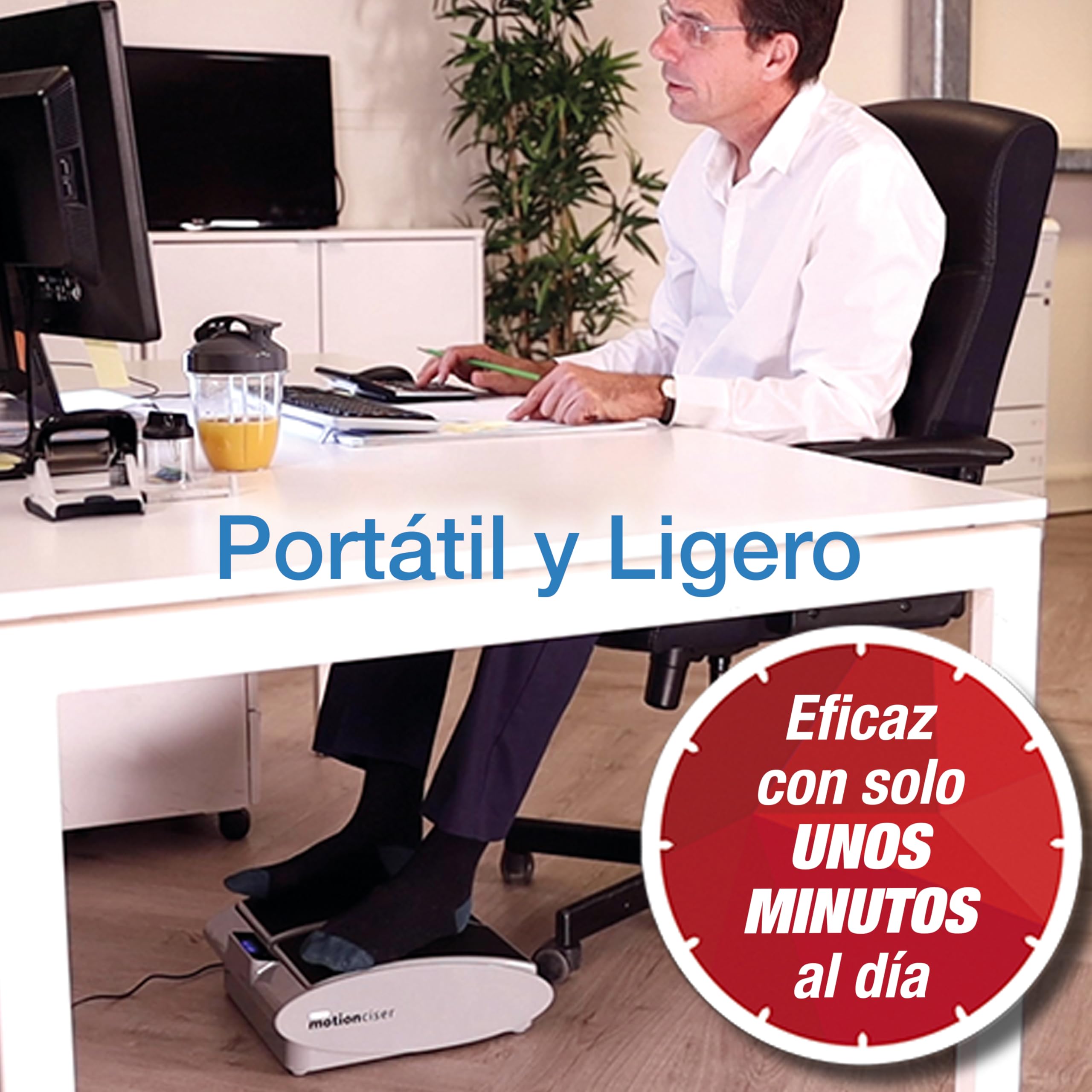 MOTION CISER: Simulador de pasos, Masaje pies/piernas y Termoterapia. Relax + Ejercicio: mueve las piernas como al caminar. Mando a distancia. Portátil.