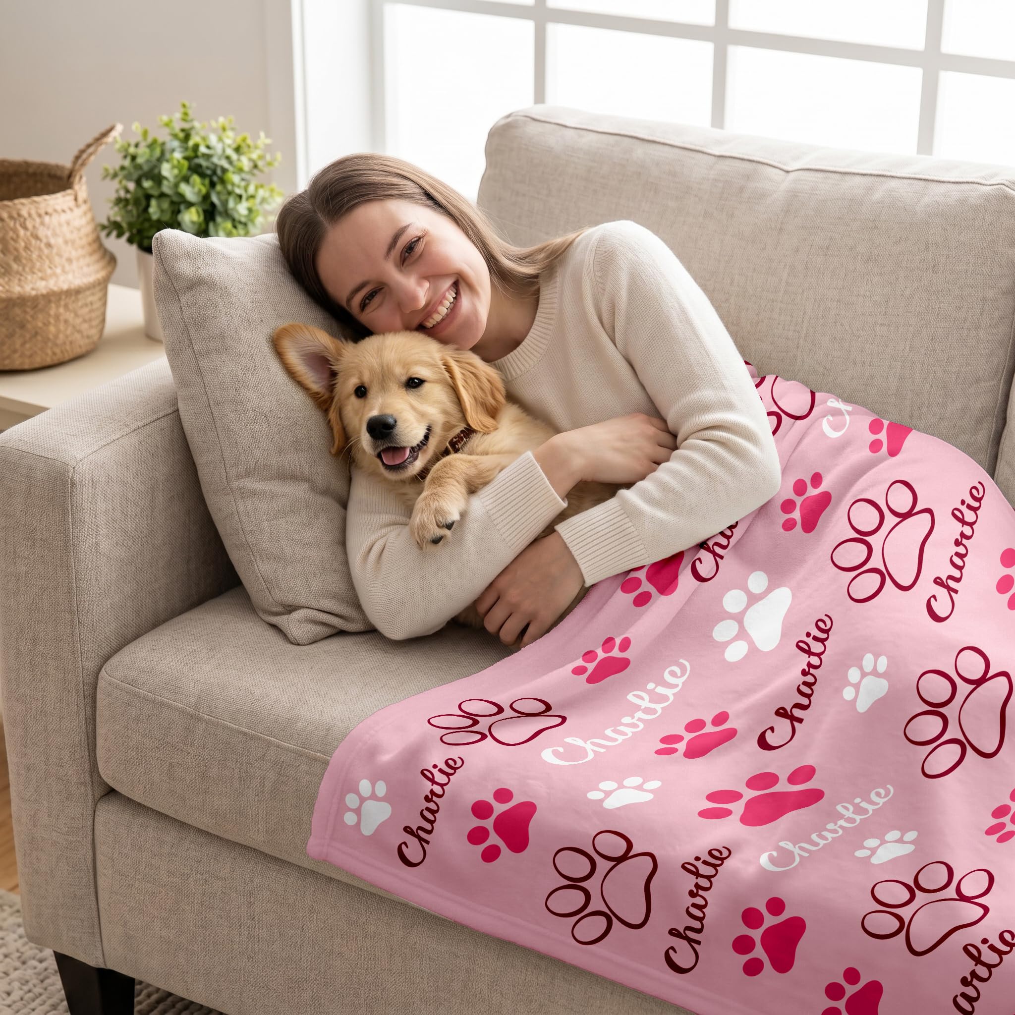 Manta personalizada para perro, mantas personalizadas para mascotas con imagen de nombre, manta para perros pequeños, medianos y grandes, cachorros, gatos, 30 pulgadas de ancho x 40