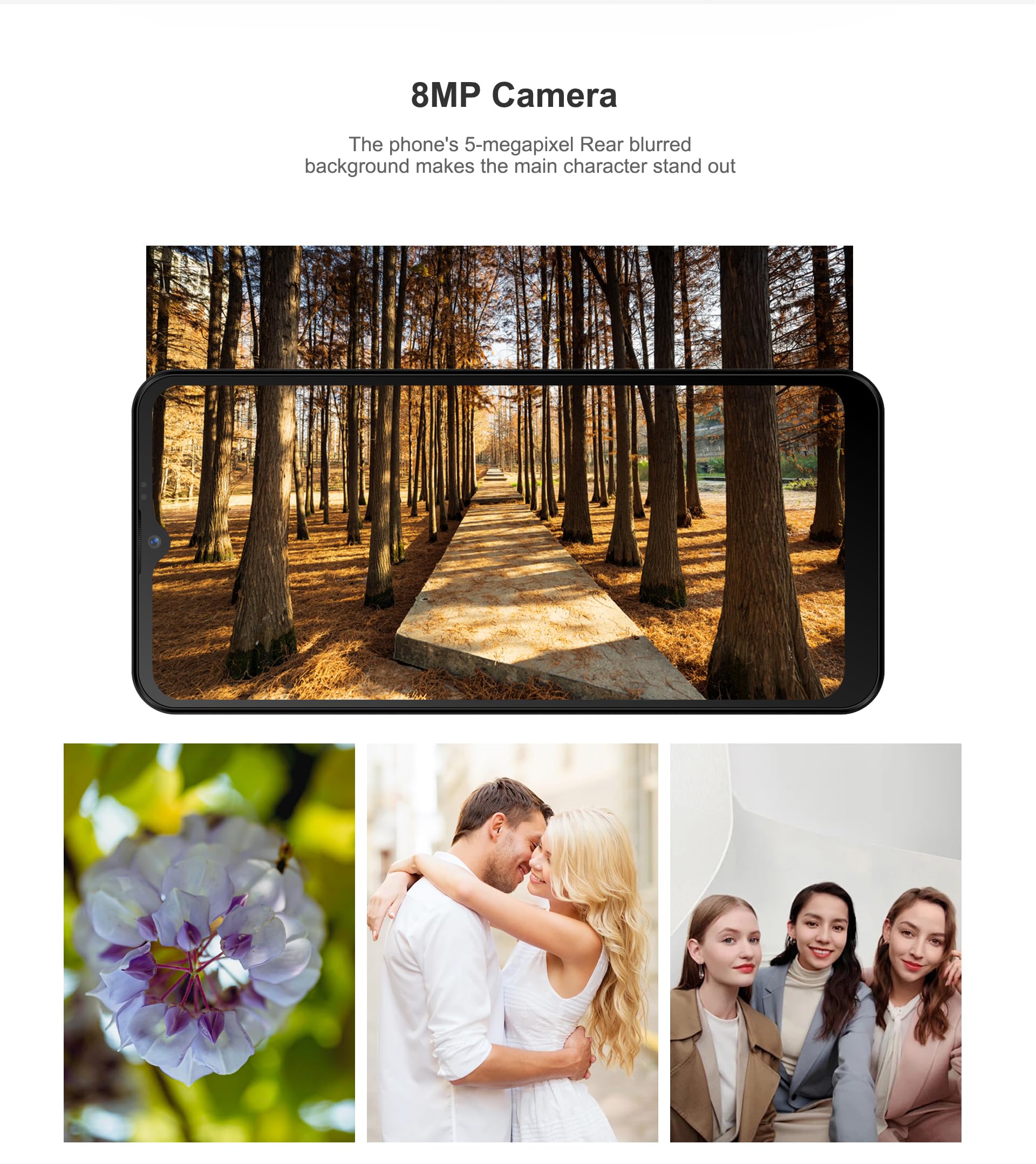 Vortex JK68 Unlocked Android Smartphone, 6.745” HD+ IPS Display, 4GB RAM + 32GB Storage, Dual SIM, Android 14, Black/Grey