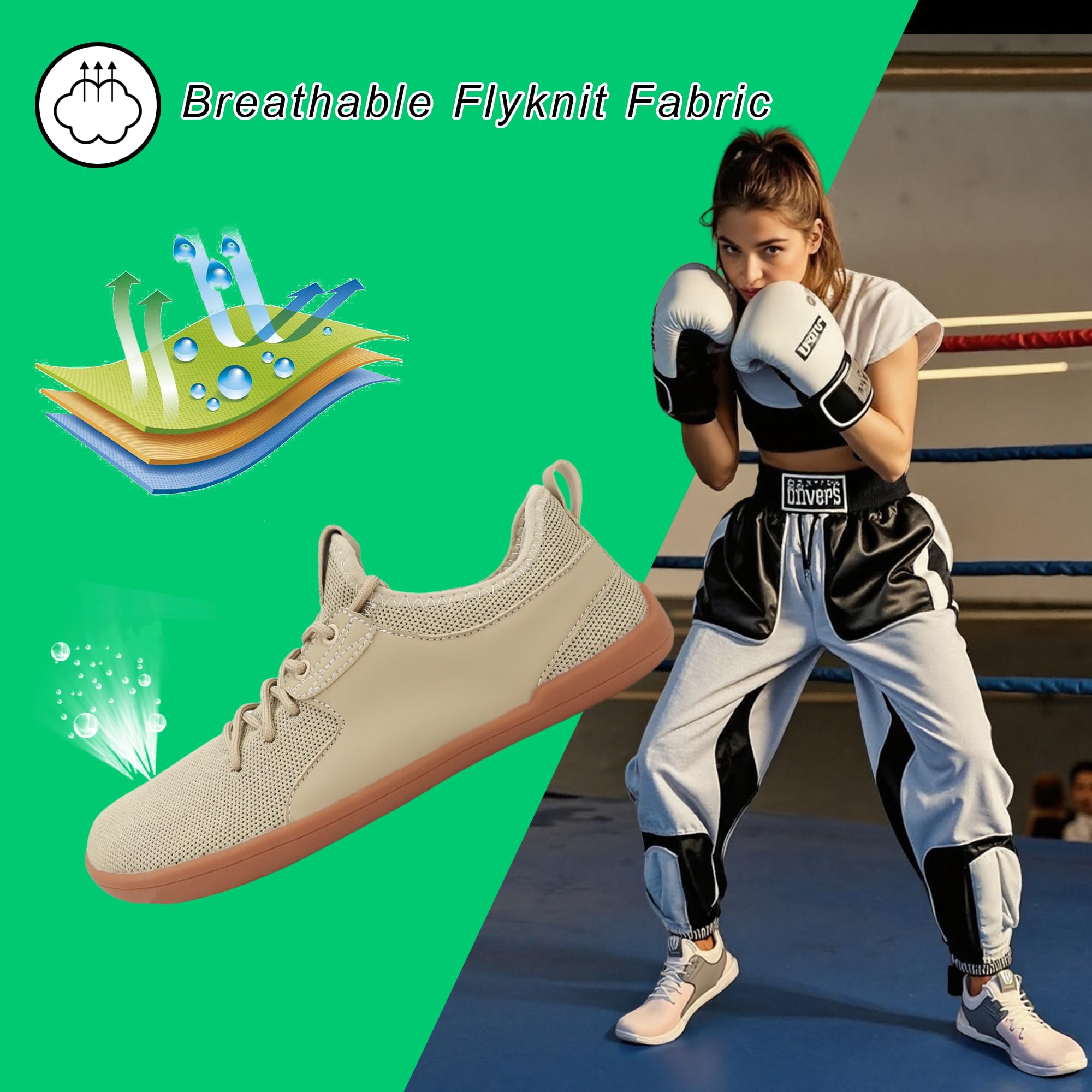 Chaussures Pieds Nus Minimalistes Homme Femme Légère Respirantes Antidérapantes Barefoot Shoes Pieds Larges sans Dénivelé pour Fitness Marche Randonnée Trail