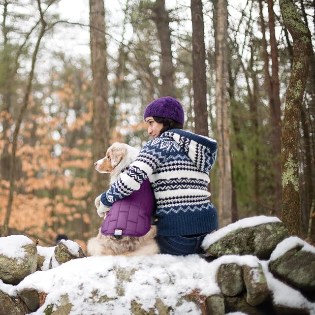 Foto 6 de 7 de Kurgo Loft - Abrigo/Chaqueta para Perro de Diseño Reversible, Impermeable, Ajustable, Morado/Gris, XL
