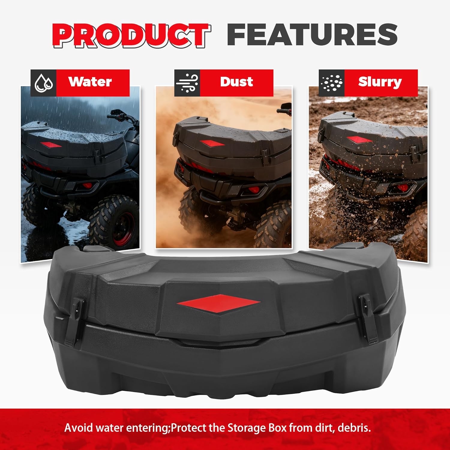 Trunk Storage Box 86L Compatible with Can-Am G2, G2L, G2S, Maverick X3, MAX, Trail, Sport MAX Rear Rack Cargo Box Replacement for 715004923