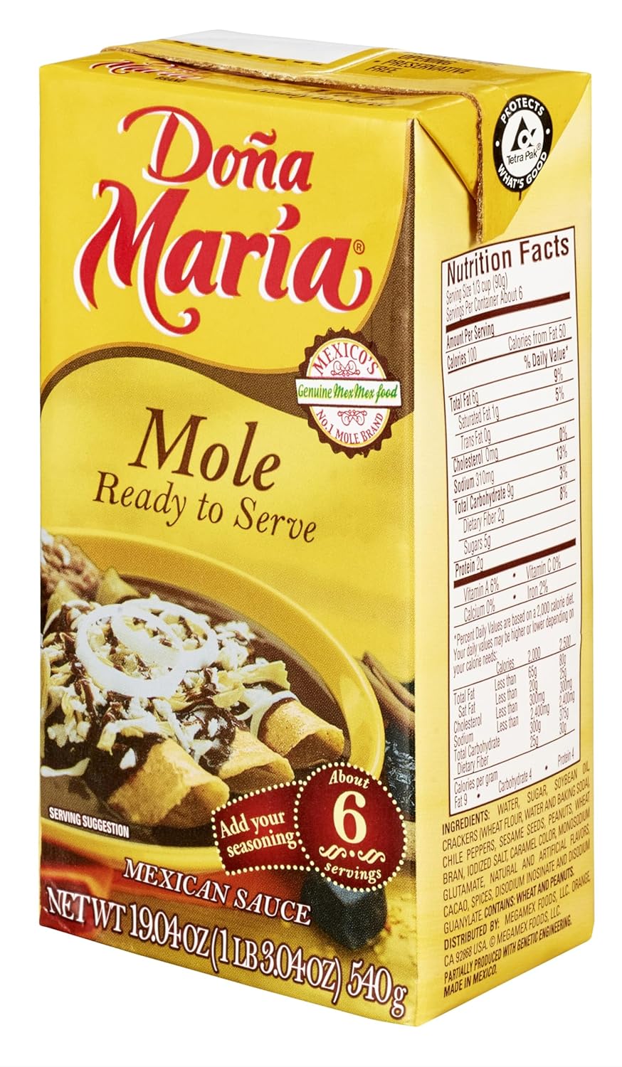 DONA MARIA Mole Regular Ready To Serve Packaged Food, 19.4 Ounce (Pack of 18)