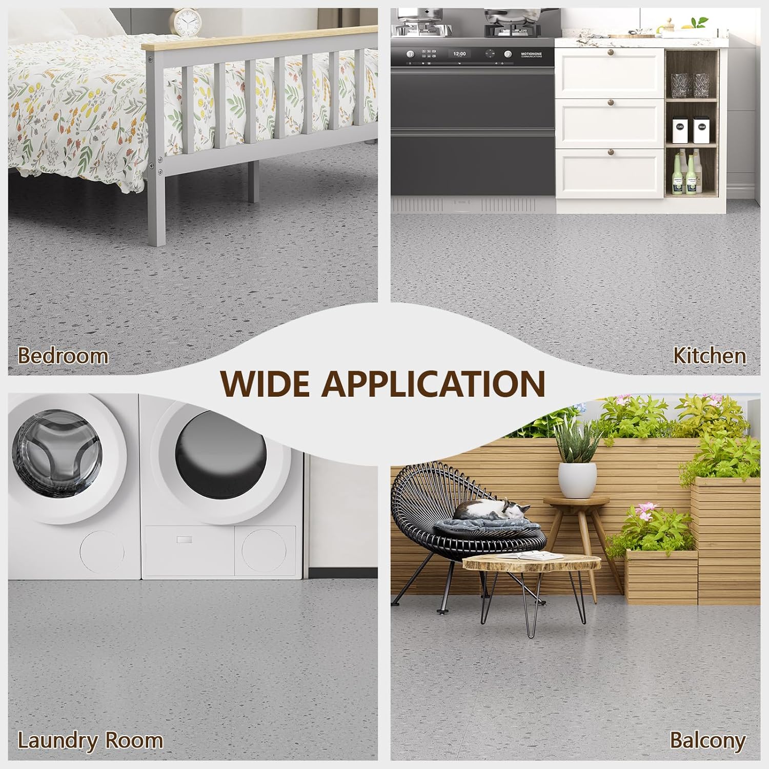 Peel and Stick Floor Tile, 40-Pack 12" x 12" Vinyl Flooring, Waterproof Self-Adhesive Luxury Vinyl Tiles, Easy DIY for Living Room, Kitchen, Dinning Room, RV, Cover 40 Sq. White Marble