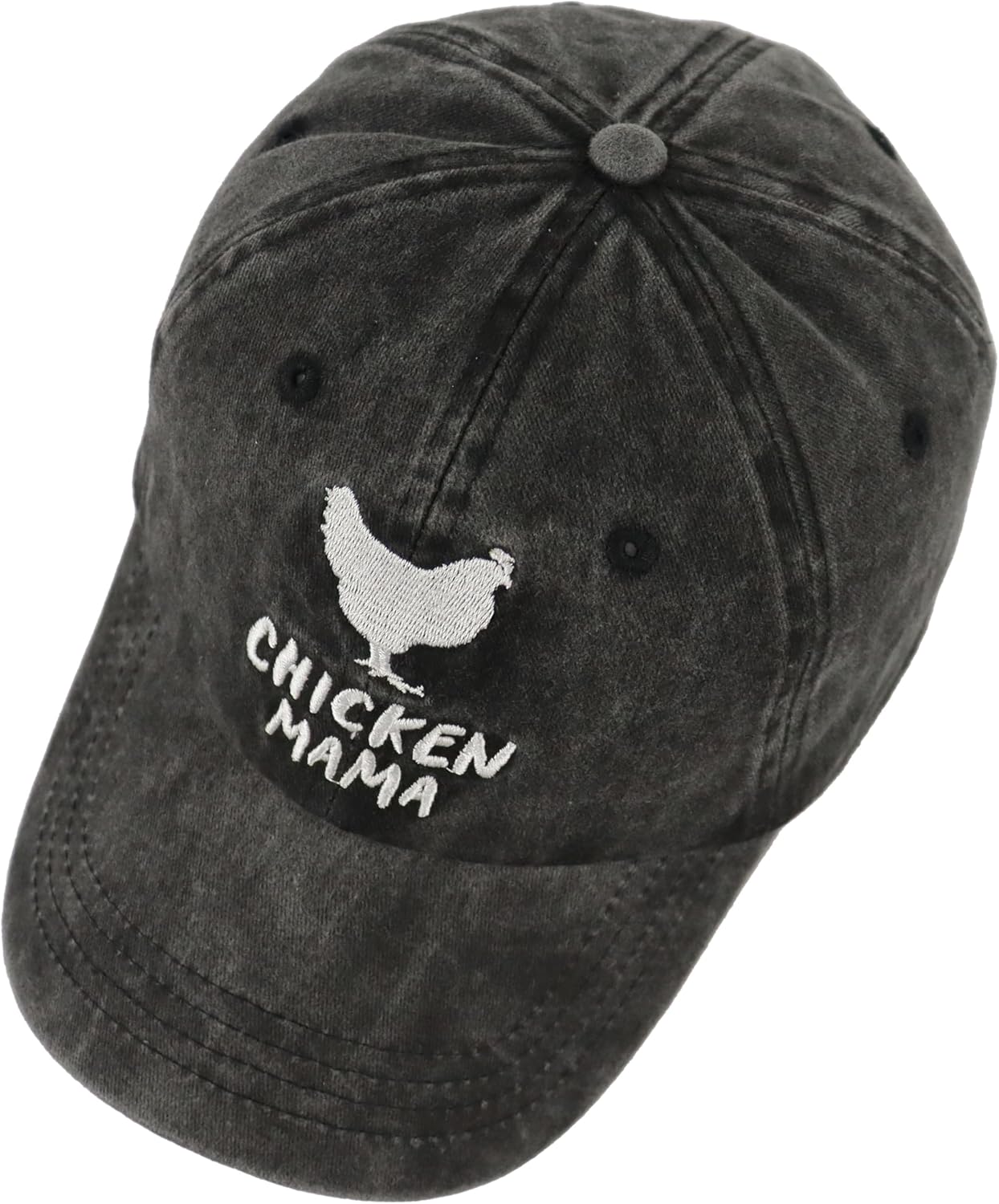 Chicken Mama Hat, Funny Adjustable Washed Cotton Embroidered Farm Hen Baseball Cap - Image 4