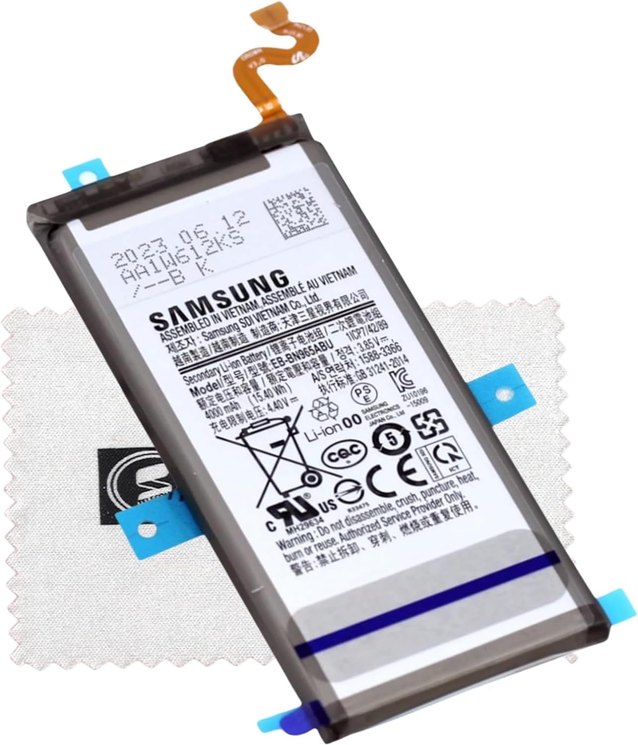 Original Battery EB-BN965ABU for Samsung Galaxy Note 9 (N960F) with Cleaning Cloth Shlok