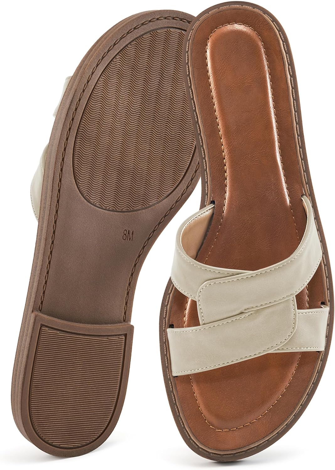 Comfortable flat sandals for stylish summer beach walking shoes for women.