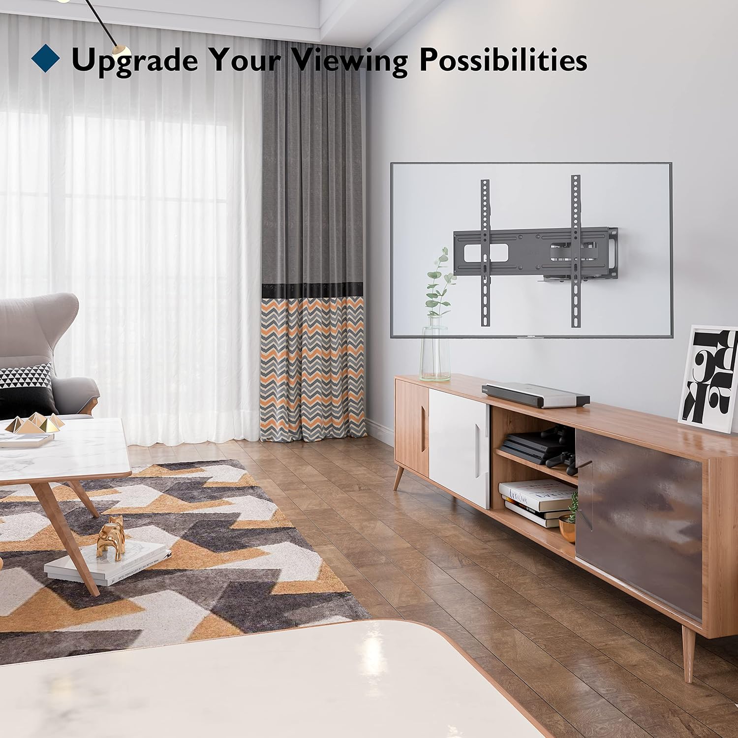 BONTEC Full Motion TV Wall Mount for 23-70" LED OLED Flat Curved TVs, Tilt Swivels Dual Articulating 6 Arms TV Bracket Supports up to 99lbs, Max VESA 400x400mm, Fit 8" 16" Studs