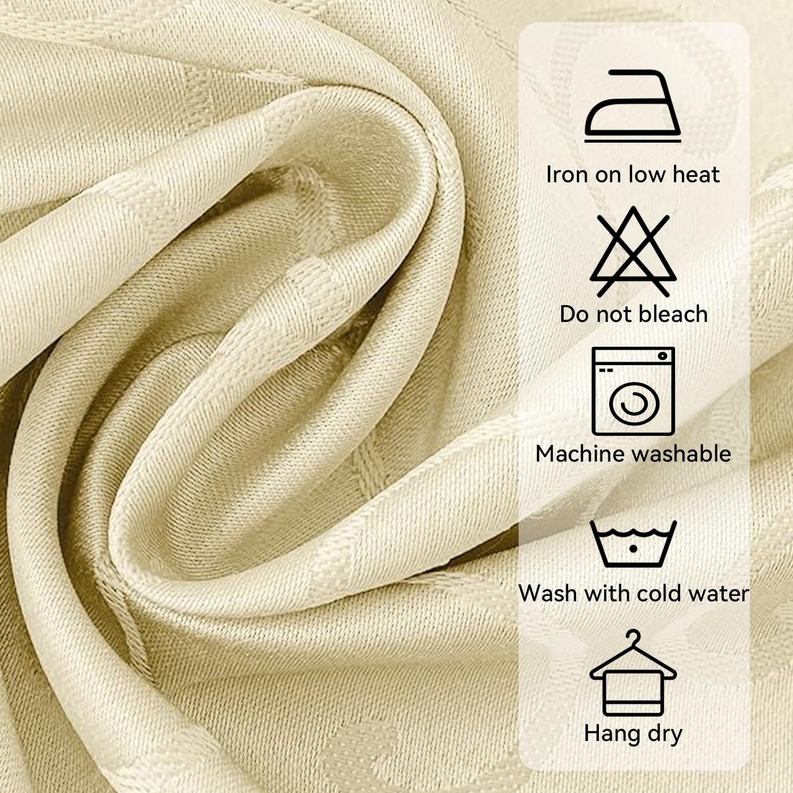 Romanstile Tovaglia Rotonda 180 cm Diametro Primaverile Jacquard Elegante Tovaglie Beige idrorepellente da Esterno 6-8 posti Perfetta per la Grande Tavola Festiva per Pasqua,Campagna,Ricevimento,Caffè