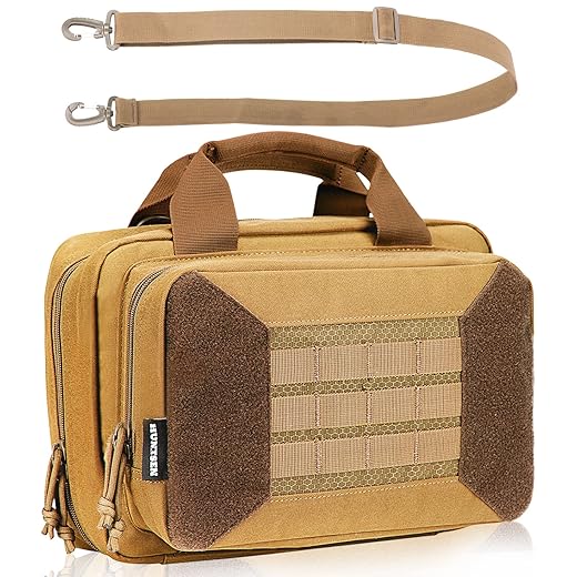 HUNTSEN Range Bag for Handguns and Ammo: Gun bag for Pistols - Tactical Shooting Bag - Gun Carrying Bag with 6x Magazine Slots for Hunting Shooting Range Sport
