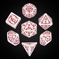 Vista 26 de Juego de dados DND de 7 dados poliédricos con una bolsa de dados de cuero, juego de dados D&D para juegos de mesa RPG (negro)