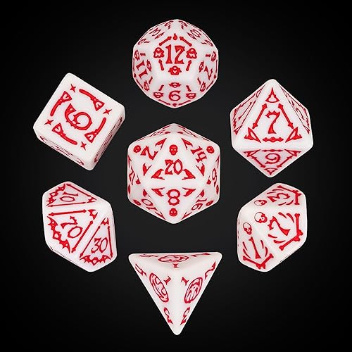 Miniatura 26 de Juego de dados DND de 7 dados poliédricos con una bolsa de dados de cuero, juego de dados D&D para juegos de mesa RPG (negro)
