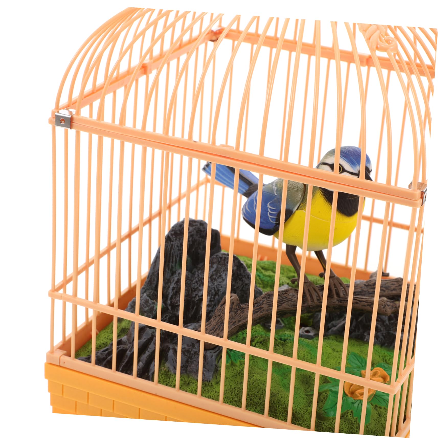Hohopeti Juguete para Pájaros Activado por Sonido con Diseño Realista de Jaula, Plástico Duradero y Movimiento Interactivo para Entretenimiento Portátil Infantil