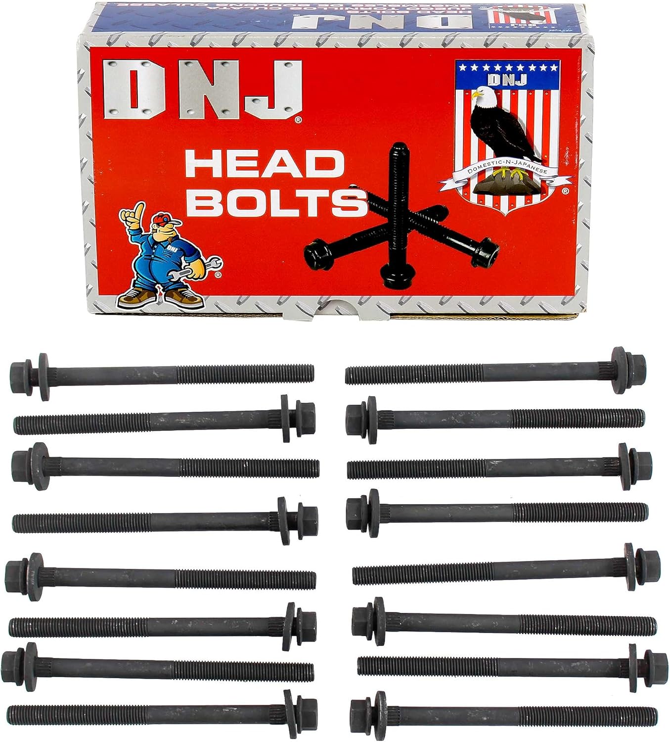 DNJ HBK140 Head Bolt Kit for 1998-2010 Chrysler, Dodge 300, Avenger, Charger 2.7L V6 24V DOHC 2736cc