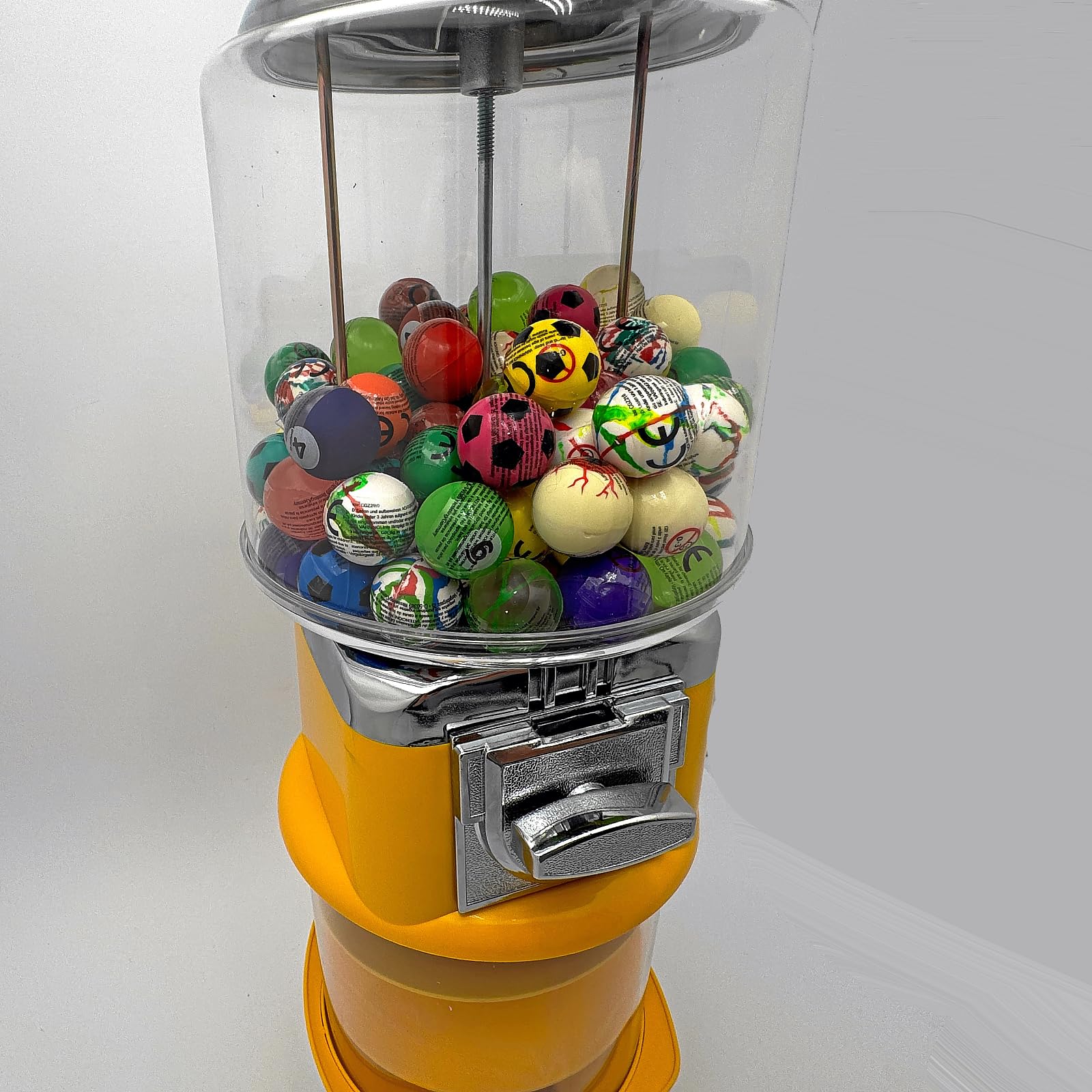 Mini Spiral Kaugummiautomat und Süssigkeitenautomat, Warenautomat mit Rutschbahn für kleine runde Artikel, attraktiver Verkaufsautomat für Kinder, robuster Süsswarenautomat ohne Strom (gelb)