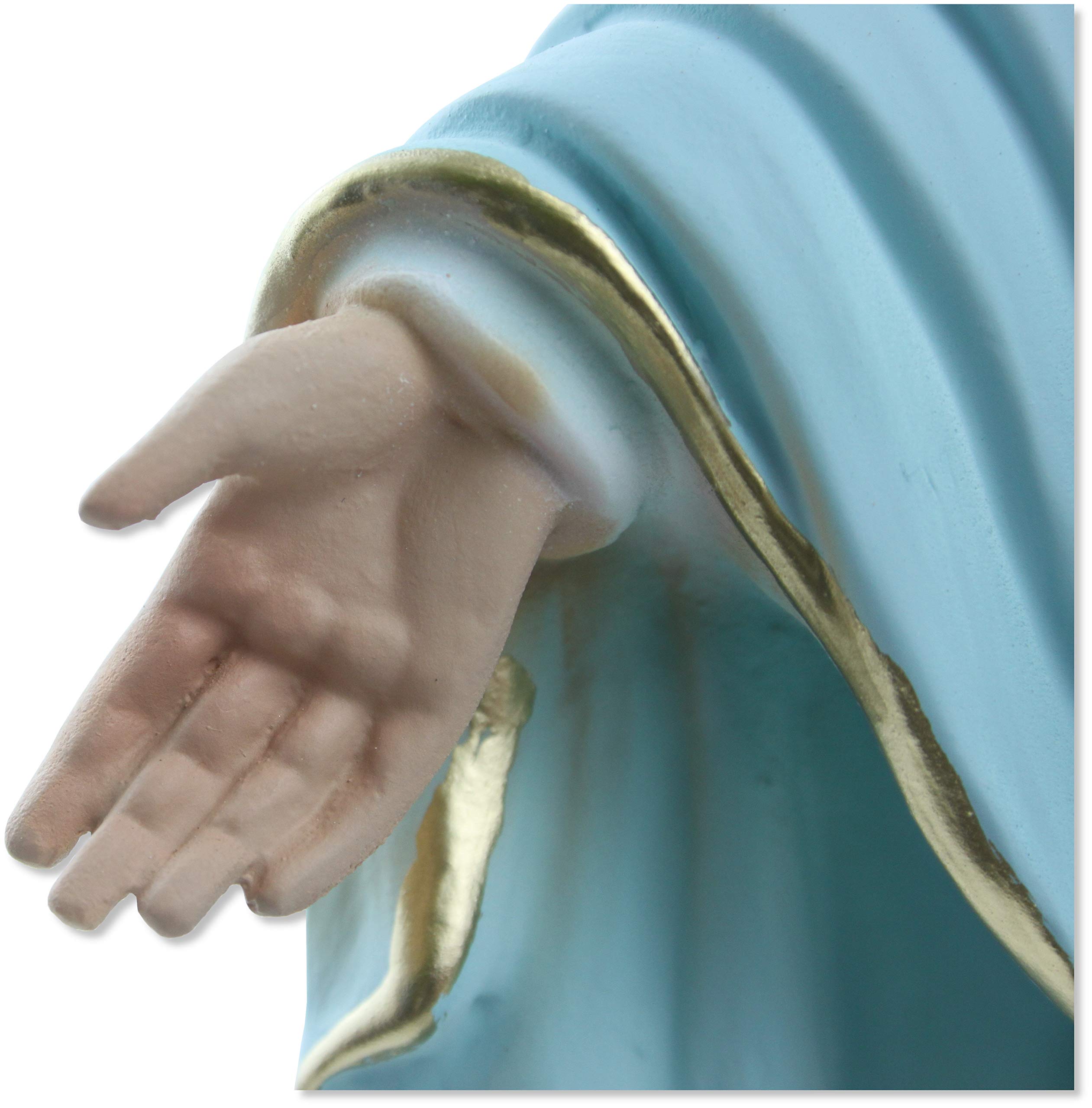 Proposte Religiose Statua della Madonna Immacolata o Miracolosa in Resina. Altezza cm 40. Dipinta a Mano.