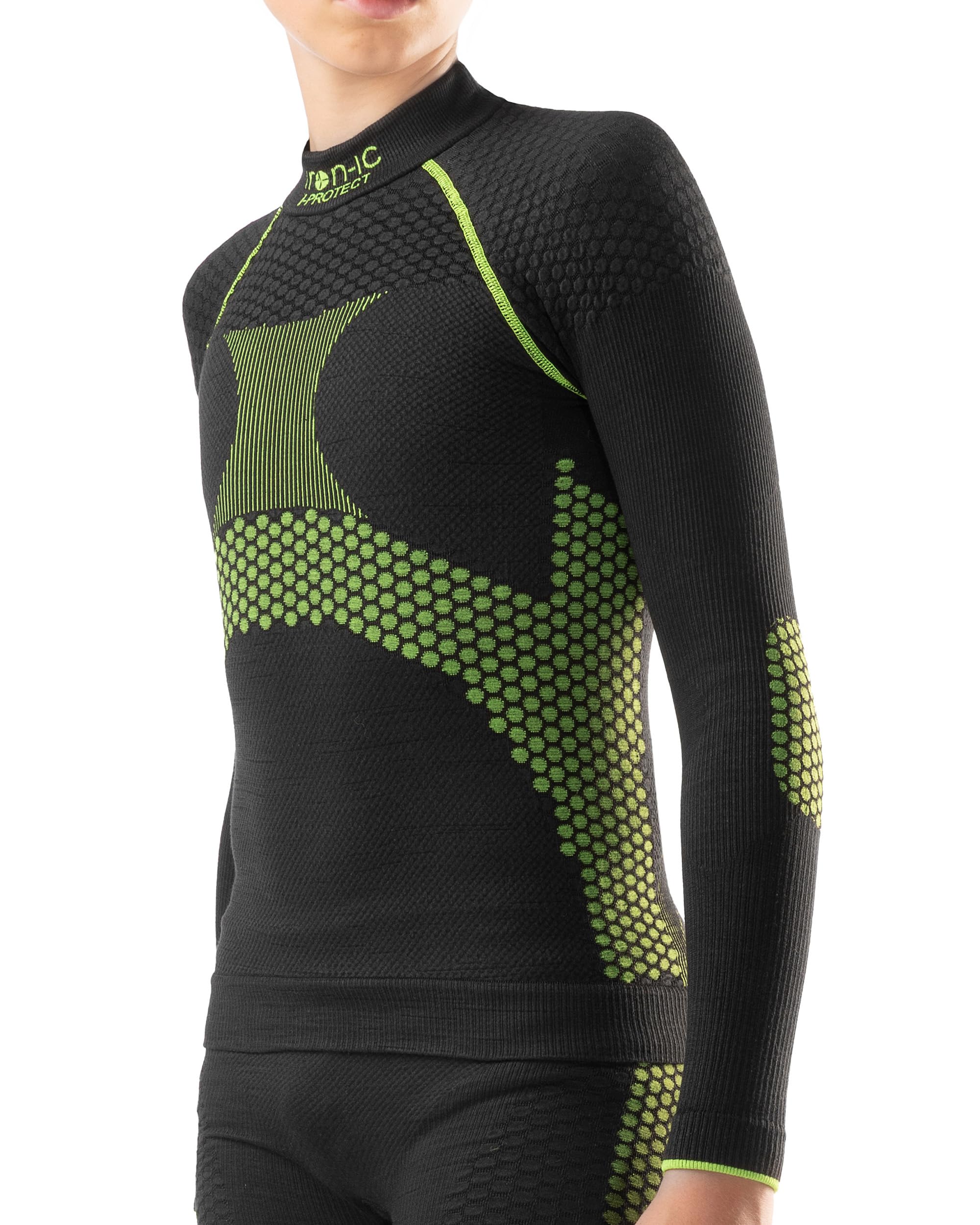 Iron-Ic - T-Shirt Junior Maniche Lunghe I-Protect Seamless Cut Resistant per Sport Outdoor in Climi Freddi con Fitting Slim Compression - Art. 201984