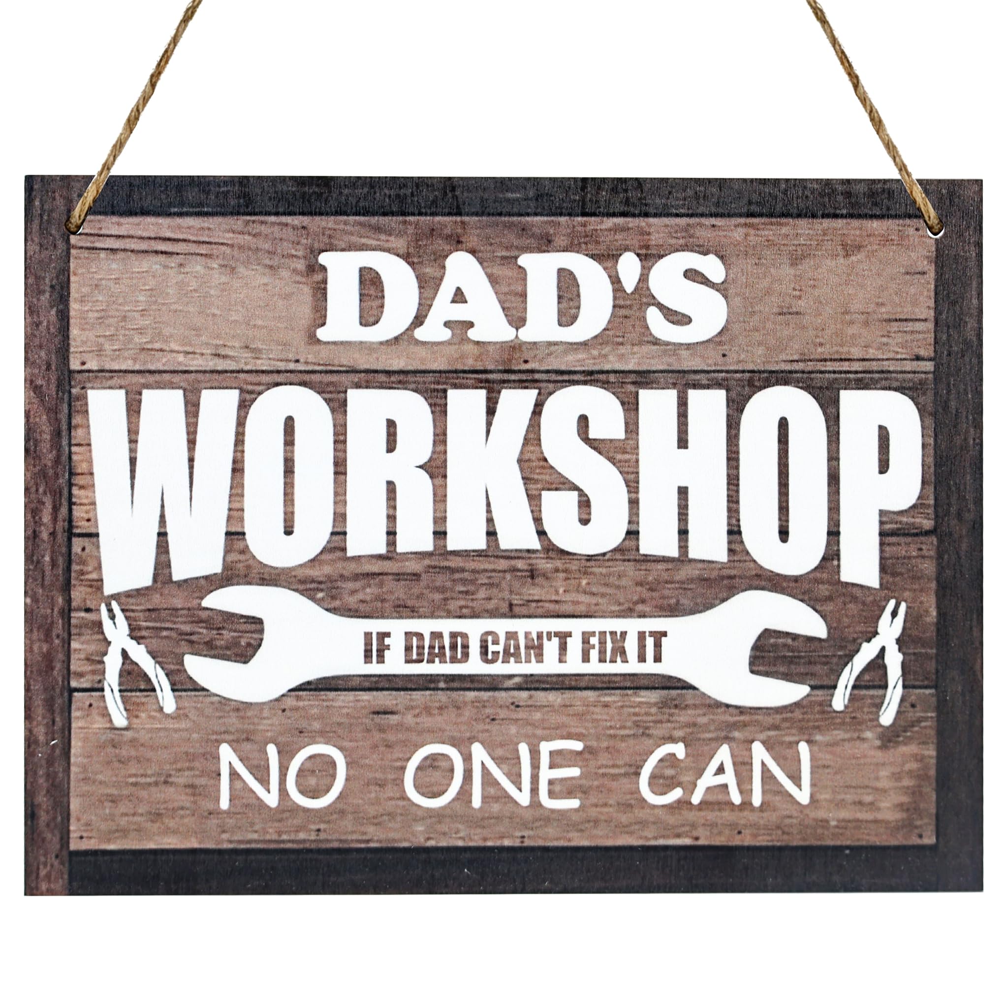 Mitibet Dad Birthday Gifts, Workshop Wooden Plaque Sign, 20x15cm Decor