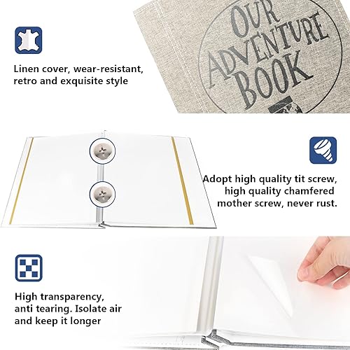 Miniatura 2 de FunSponsor Álbum de fotos autoadhesivo, blanco, 11 x 12.9 pulgadas, 20 hojas, capacidad para fotos de 3 x 5, 4 x 6, 6 x 8, 8 x 10