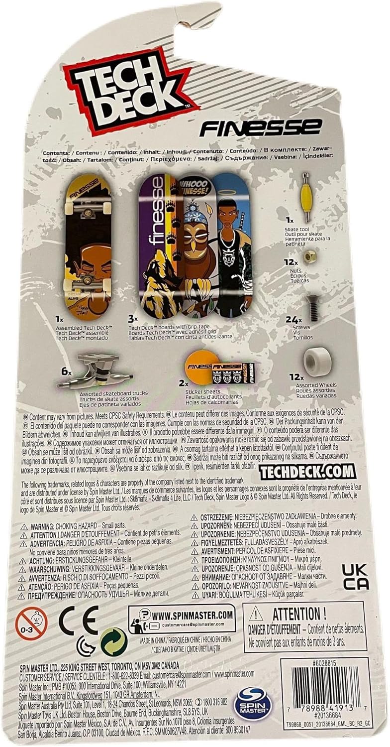 Tech Deck Deluxe Sk8shop 4 Pack Mini Skateboard Fingerboard Multi (Finesse)