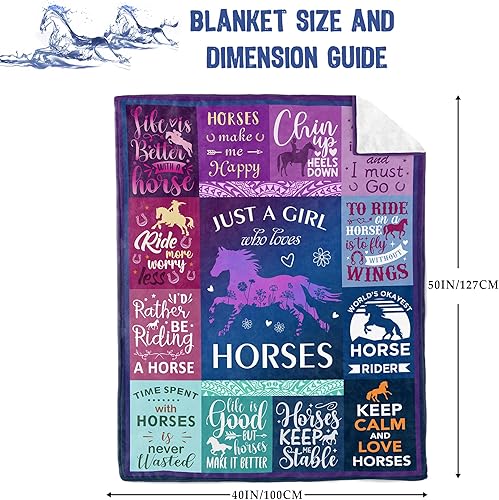 Miniatura 2 de Regalos de caballos para niñas y mujeres, manta de caballo para niñas, el mejor regalo para niñas amantes de los caballos, Just A Girl Who Loves