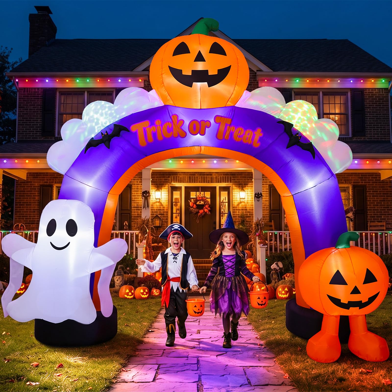 Arche de citrouille gonflable d'Halloween de 3 m pour décorations