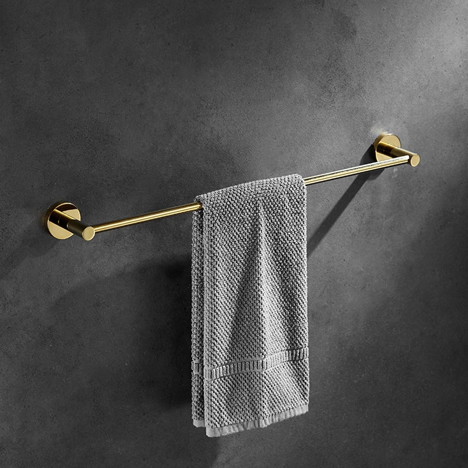 Railas de Toallas Toallas de Baño Montadas en la Pared, Rieles de Barra de Toallas Dere para Baño O Cocina Soporte para Toallas de Ducha de Montura de Pared/60Cm