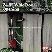 Vista 6 de Keter Patio Store - Cobertizo de almacenamiento para exteriores de resina, mide 4.6 x 2.5 pies, con paredes pintables y perforables