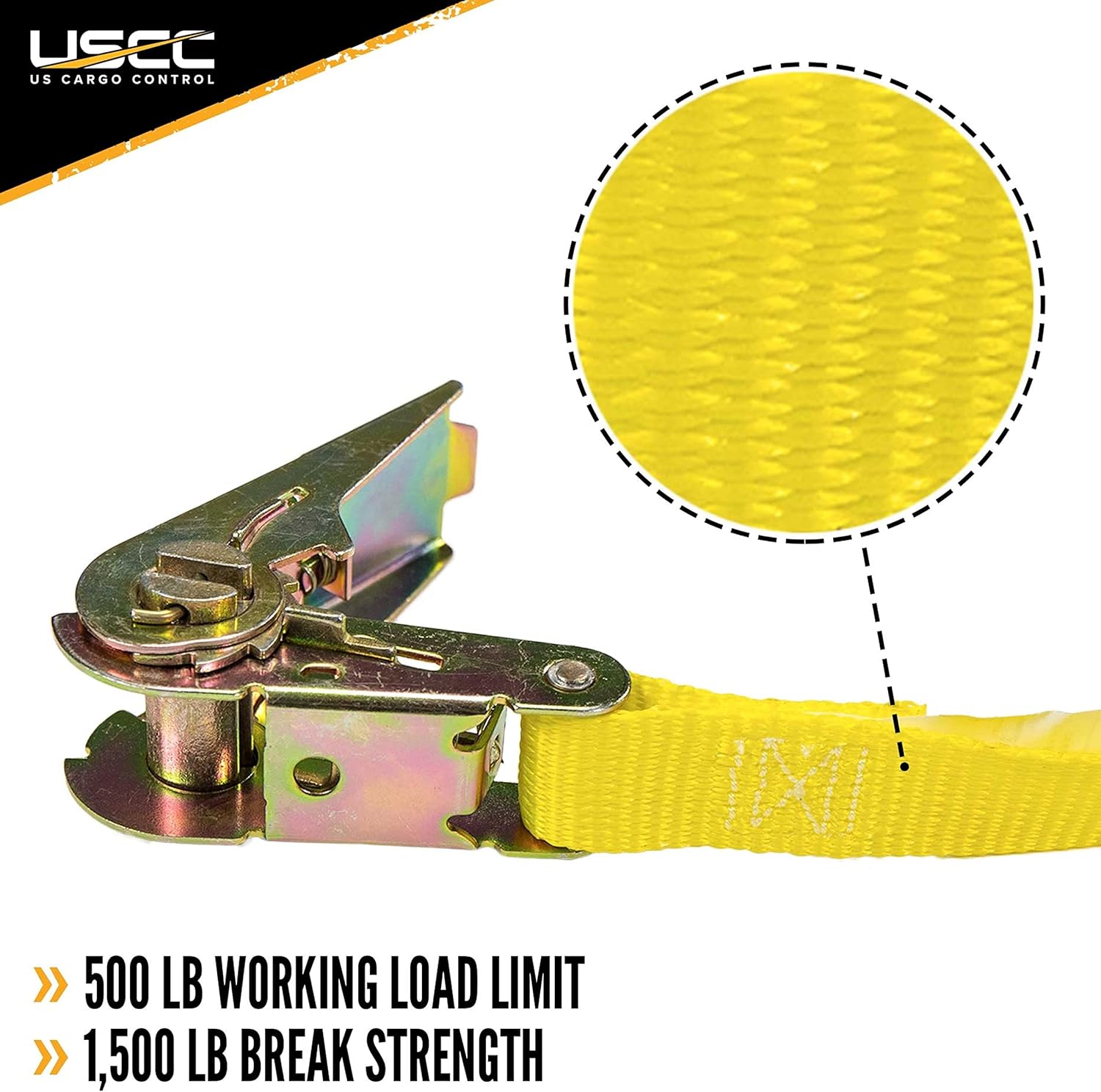 Endless Ratchet Straps 1"x20 Ft Case of 40 – Yellow view 2