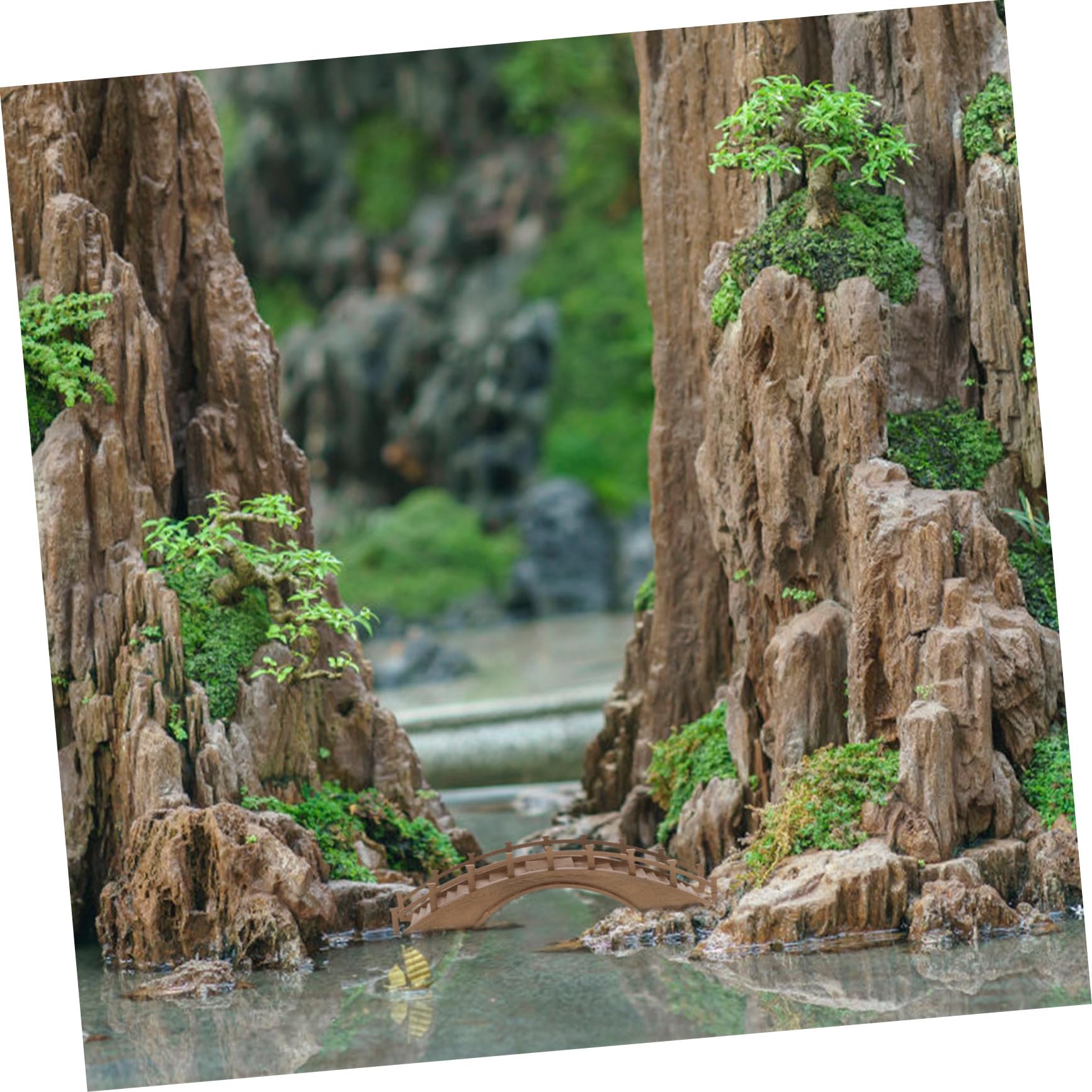 Miniatur Holzbogenbrücke Gartendekor Holz Modellbrücke für Mikrolandschaften Garten Terrasse Außendekoration