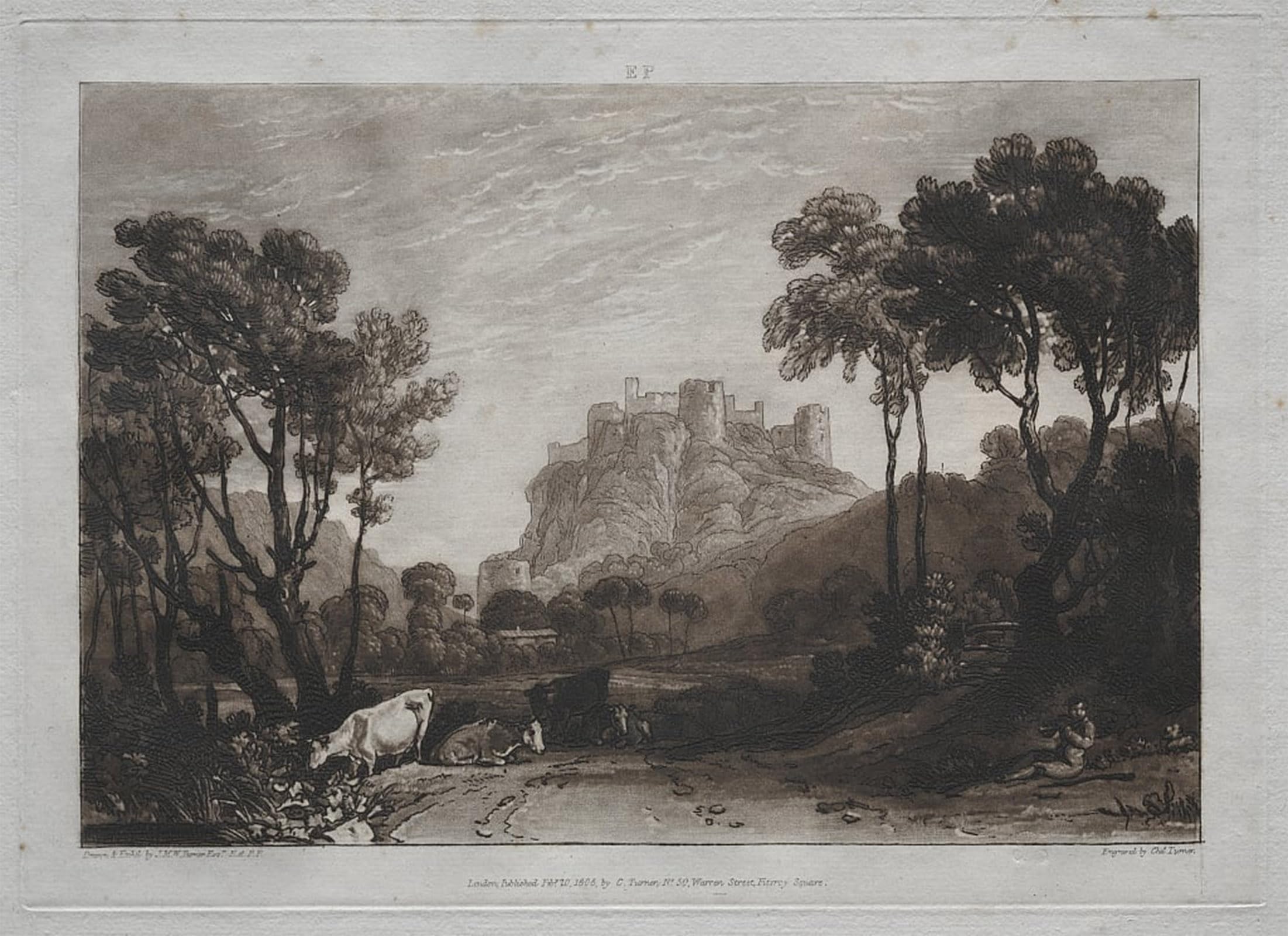 ARTXLXXBN Famous Print Painting Colorful Art Print the Castle Above the Meadows. by Mallord William Turner Canvas Art Decorations for Home Decor 60x90cm