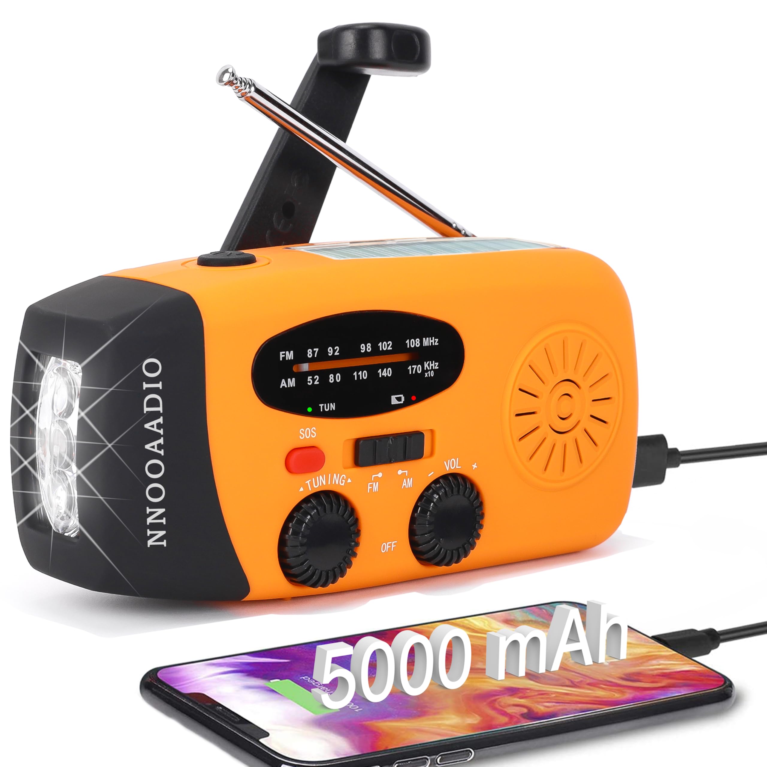 New Portable Solar Radio Hand Crank Self Powered Phone Charger With 3 LED Flashlights, AM/FM/WB Radio, Waterproof Emergency Survival Device From Huanyin, $45.83