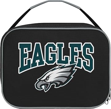 FOCO NFL Unisex-Adult Officially Licensed Wordmark Team Color Big Logo Football Zip Closure 7L Lunch Bag - Philadelphia Eagles
