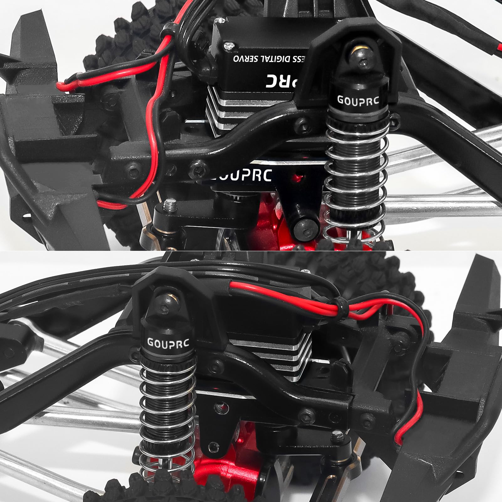 Servo de moteur sans noyau en métal 9 kg à couple élevé avec support de montage et bras et pour servo 1/18 TRX4M Servo RC Car Upgrade Parts (Noir)