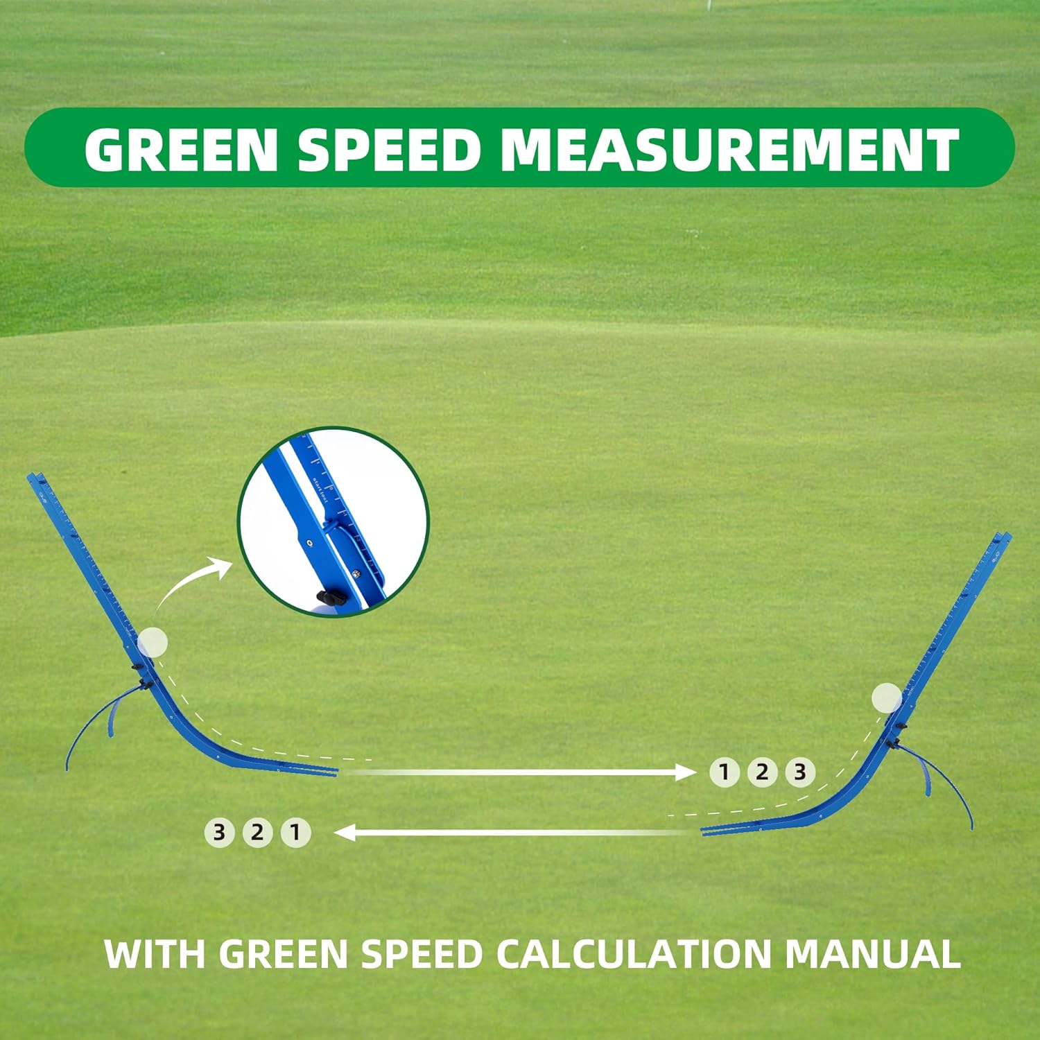 Golf Putting Trainer Foldable Golf Green Reading Tool-OLE ANDIGO Golf Green Reader,Green Track Reading and Green Speed Measurement,Golf Training Tool Visualization and Instant Feedback