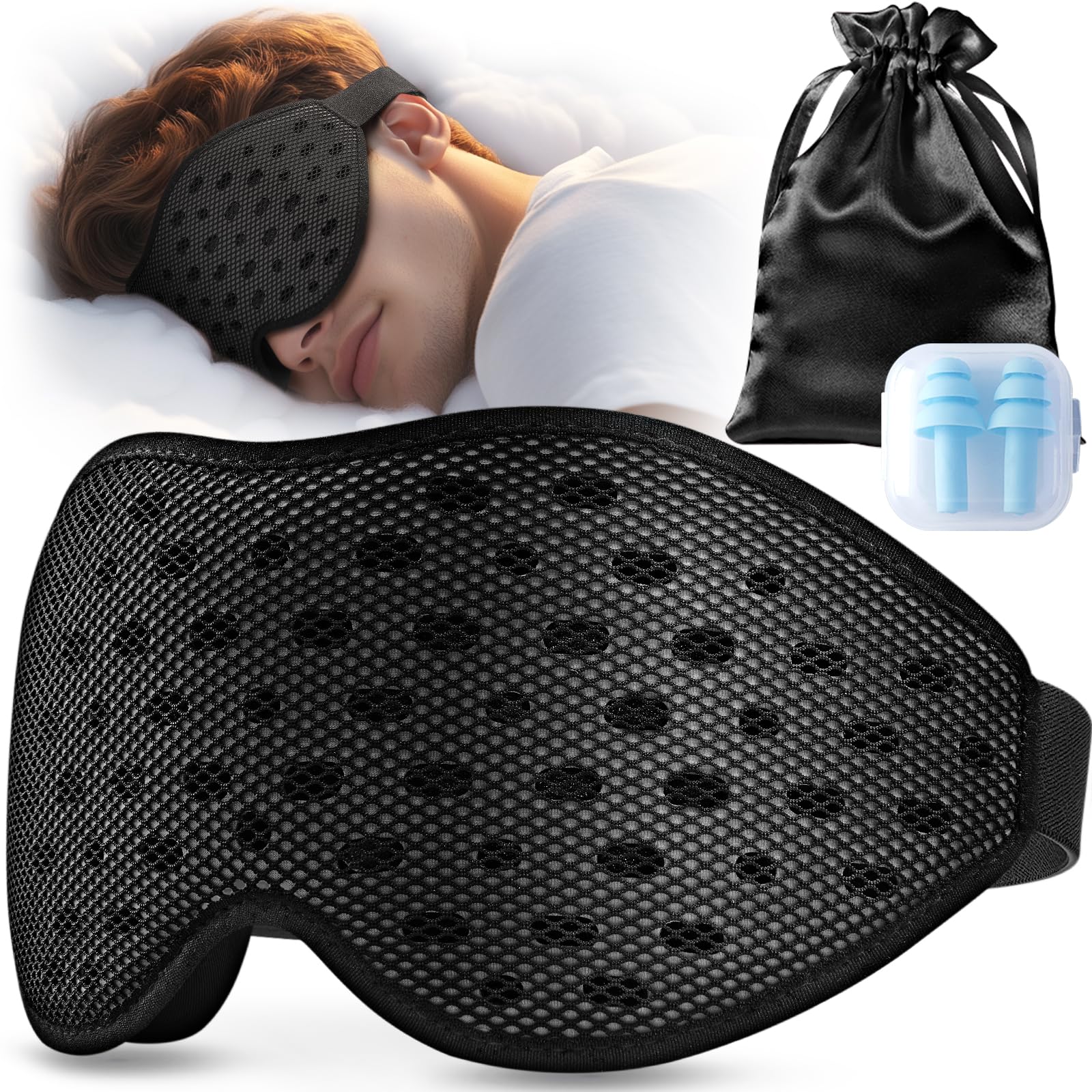Umisleep Atmungsaktive 3D Schlafmaske für Seitenschläfer Schwarz OEKO-TEX STANDARD 100
Umisleep Atmungsaktive 3D Bequeme
