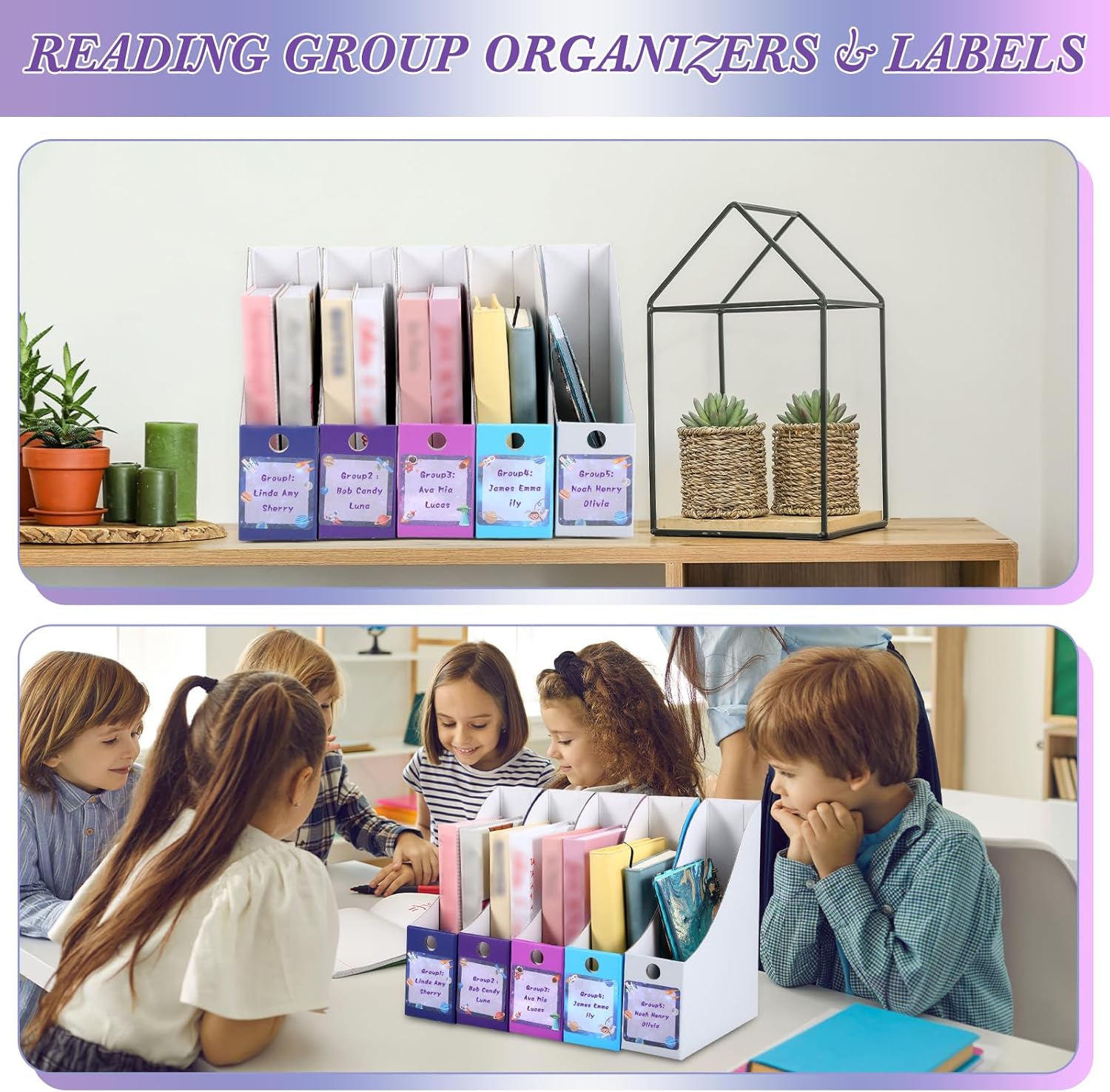Pasimy 25 Pcs Space Cardboard Magazine File Holder Magazine Organizer Book Bin with Label Sticker Multicolor File Storage Box for Desk Shelves Document School Classroom Home Office Supplies
