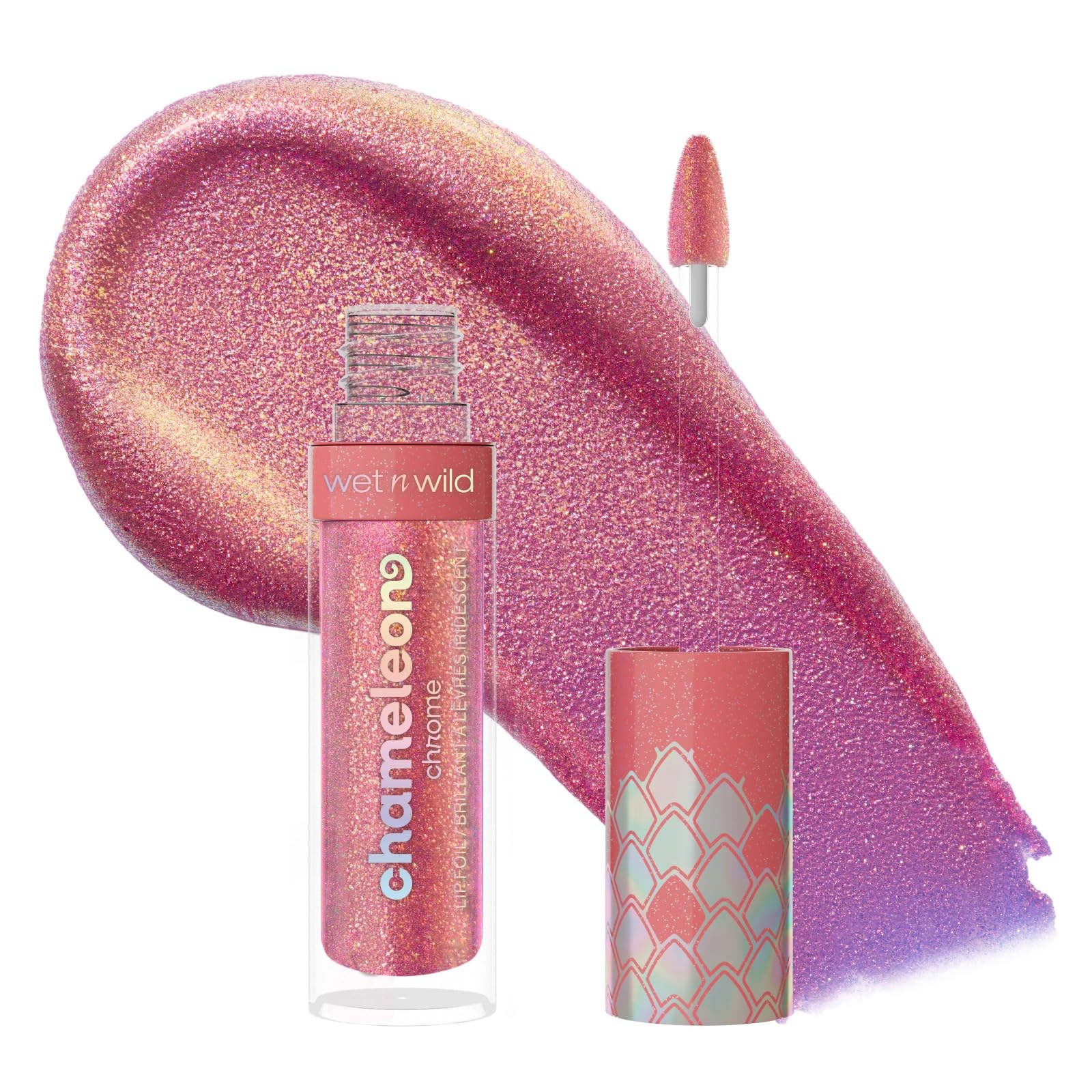 Wet n Wild Chameleon Chrome Lip Foil, Bold Light-Reflecting Lip Gloss, Iridescent Finish for a Multidimensional Shine, Non-Sticky Smooth Formula, Moonshift Bloom