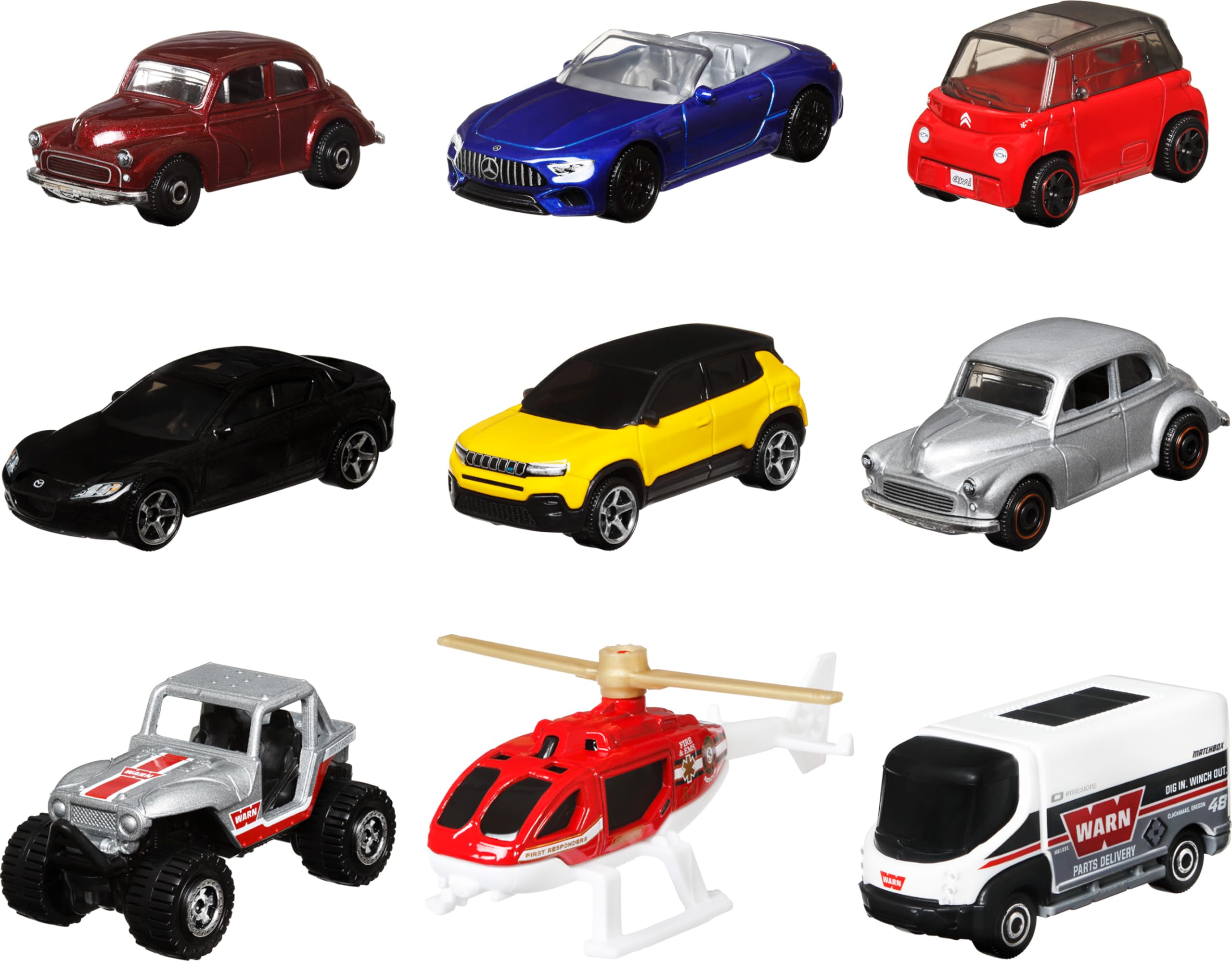Matchbox Confezione da 9 Macchinine da Collezione in Assortimento Casuale, Giocattolo per Bambini 4+ Anni, X7111