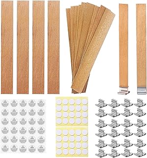 250 Pcs Wooden Candle Wicks Wicks Stickers 5.1 X 0.5 Inch Natural Candle Wood...