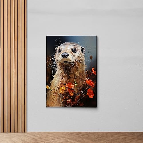 Miniatura 1 de Fox Mother Cub Print, In The Style Of Stencil,Based, Ivory, Kids Wall Art, Kids Wall Art Display, Mom And Baby Animal Art Print, Decor Canvas, Home