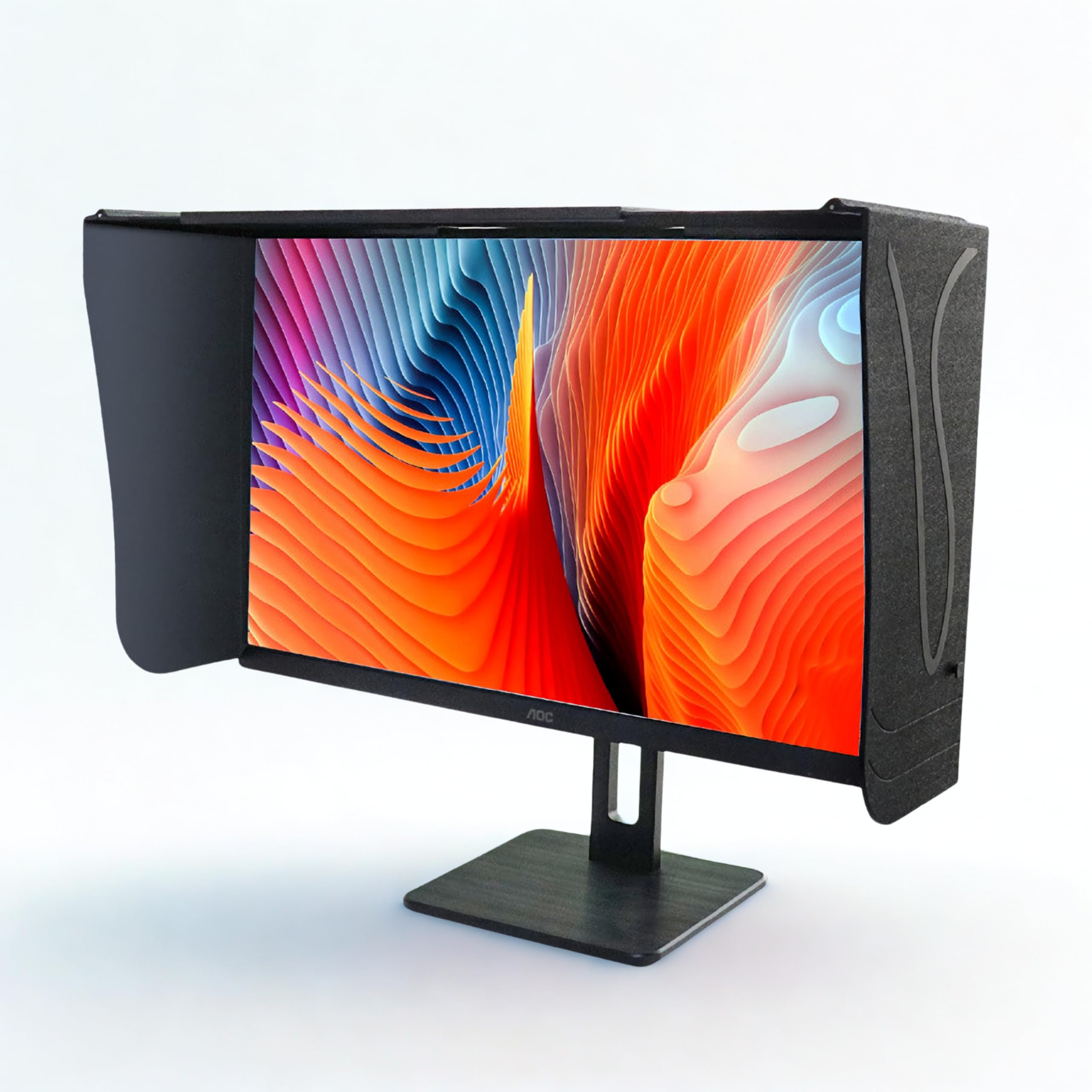 【受け渡し者決まりました】パソコンディスプレイ Amazon | Rowaica モニターフード 18.5～31.5インチ モニターカバー