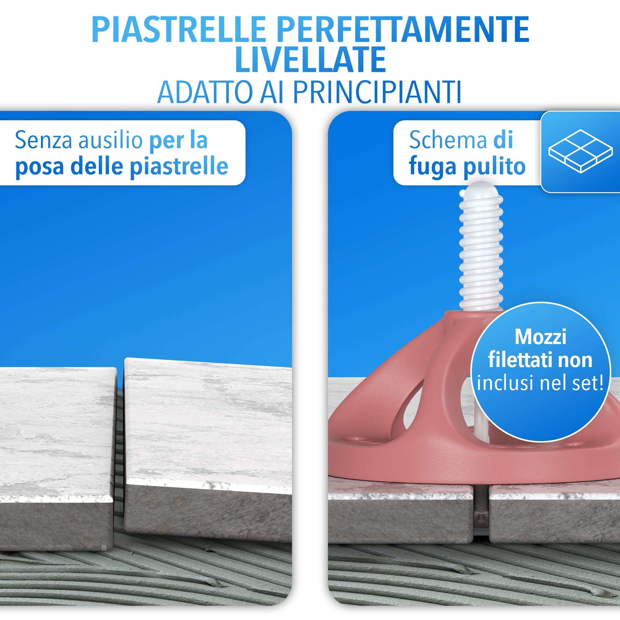 LAINFELD Sistema di livellamento delle piastrelle, larghezza delle fughe di 3 mm, distanziatore per la posa delle piastrelle, strumento per piastrelle a croce 3 mm